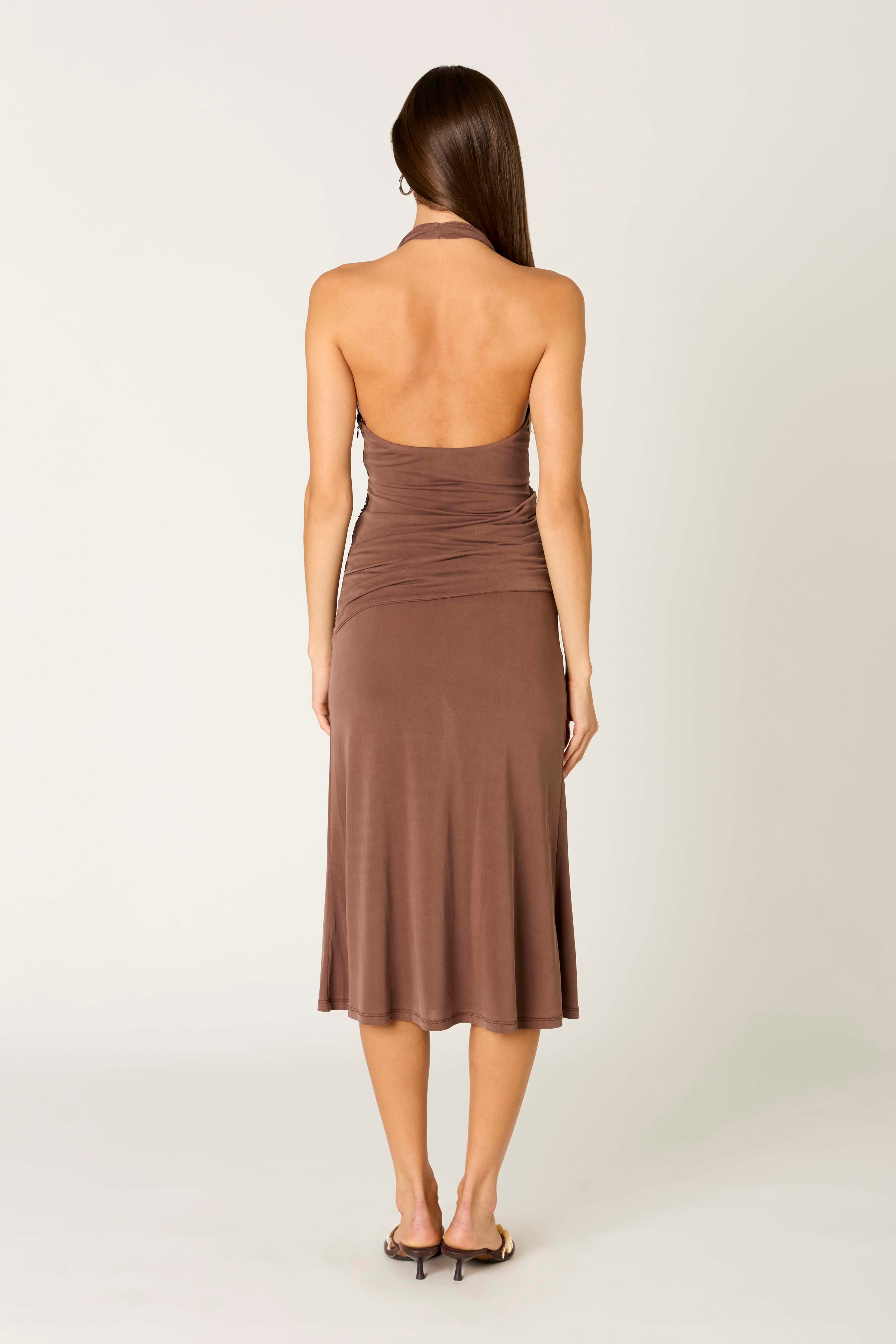 Marina Dress in java back view