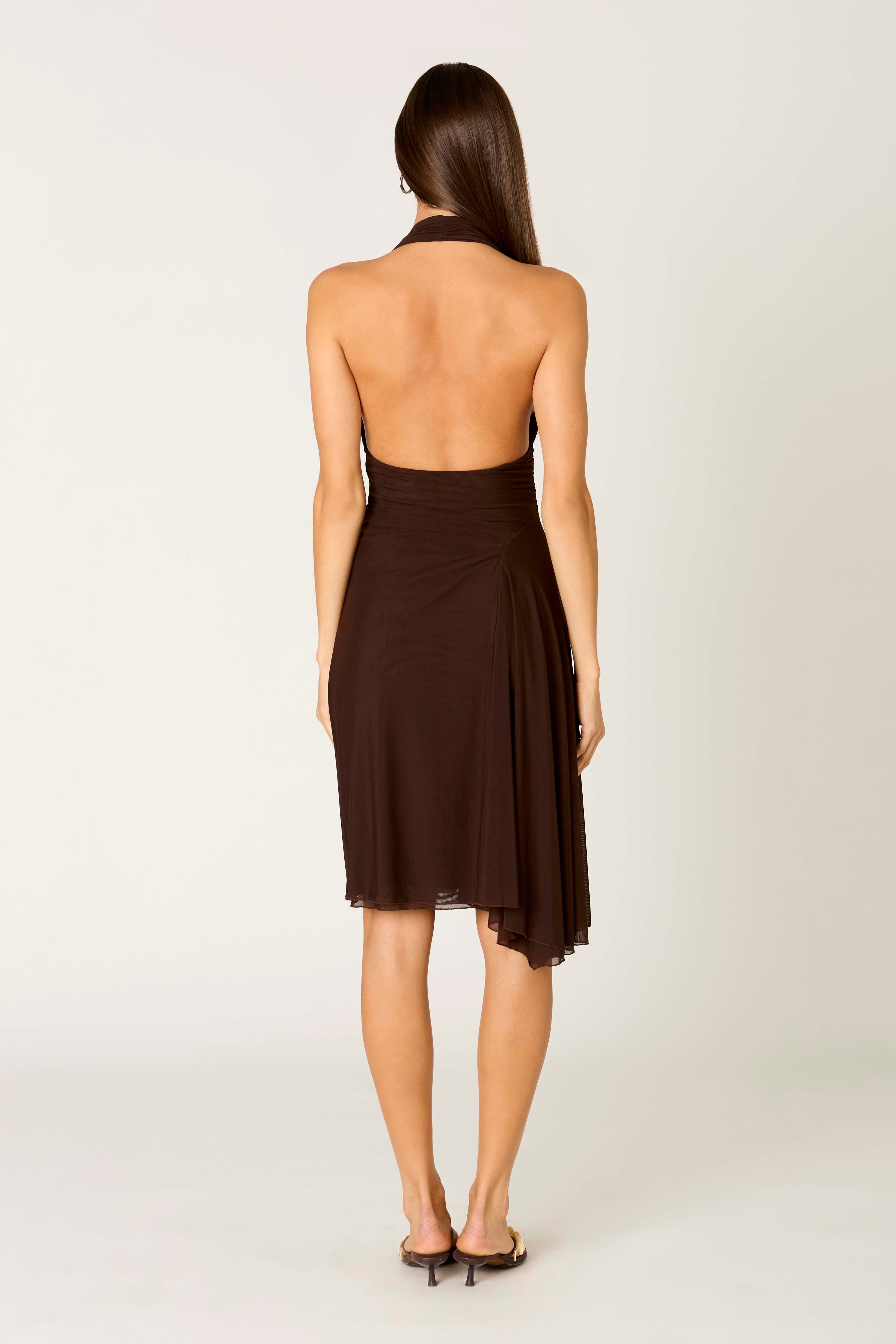 Chiara Dress in chocolate back view