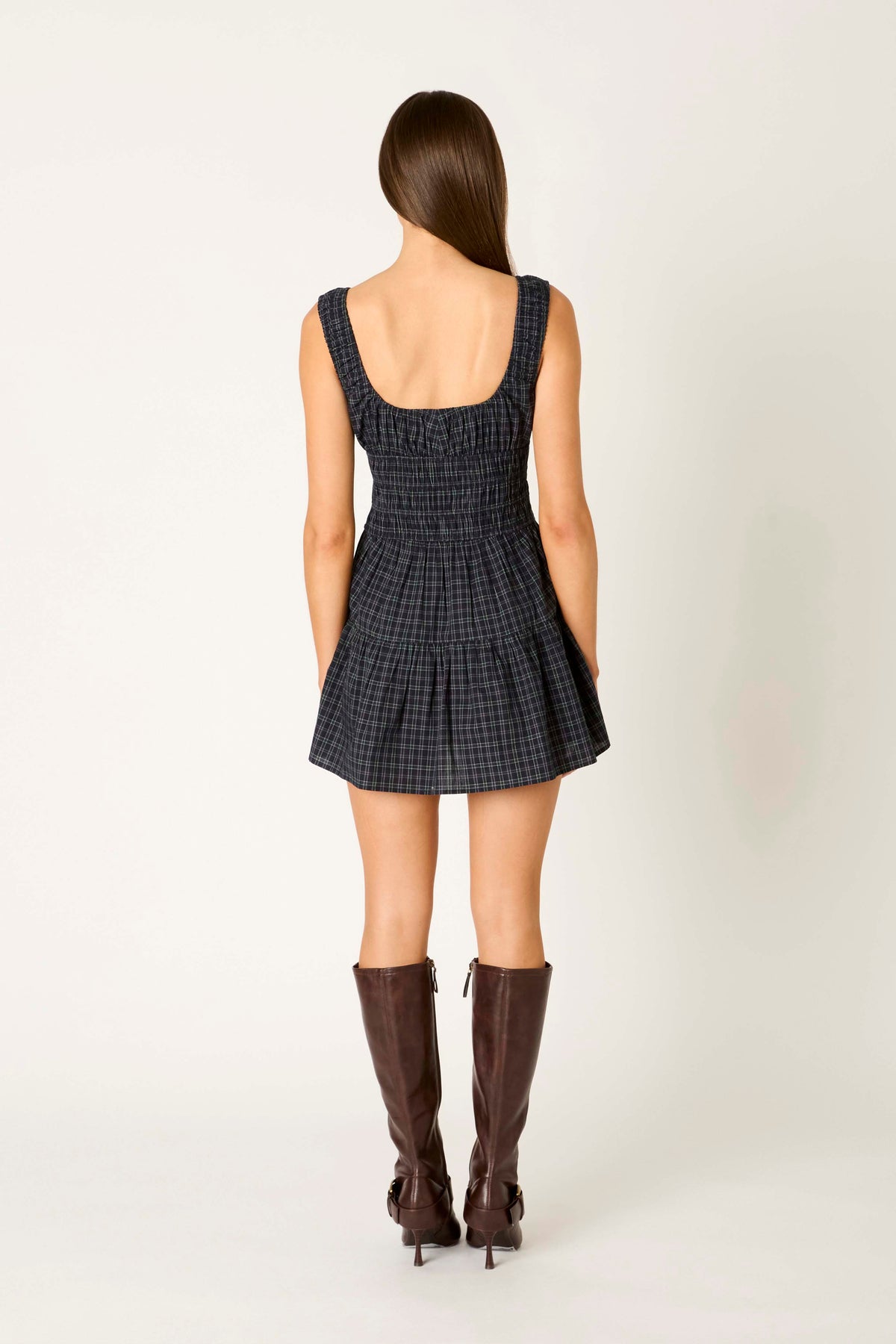 Salt Dress in navy back view