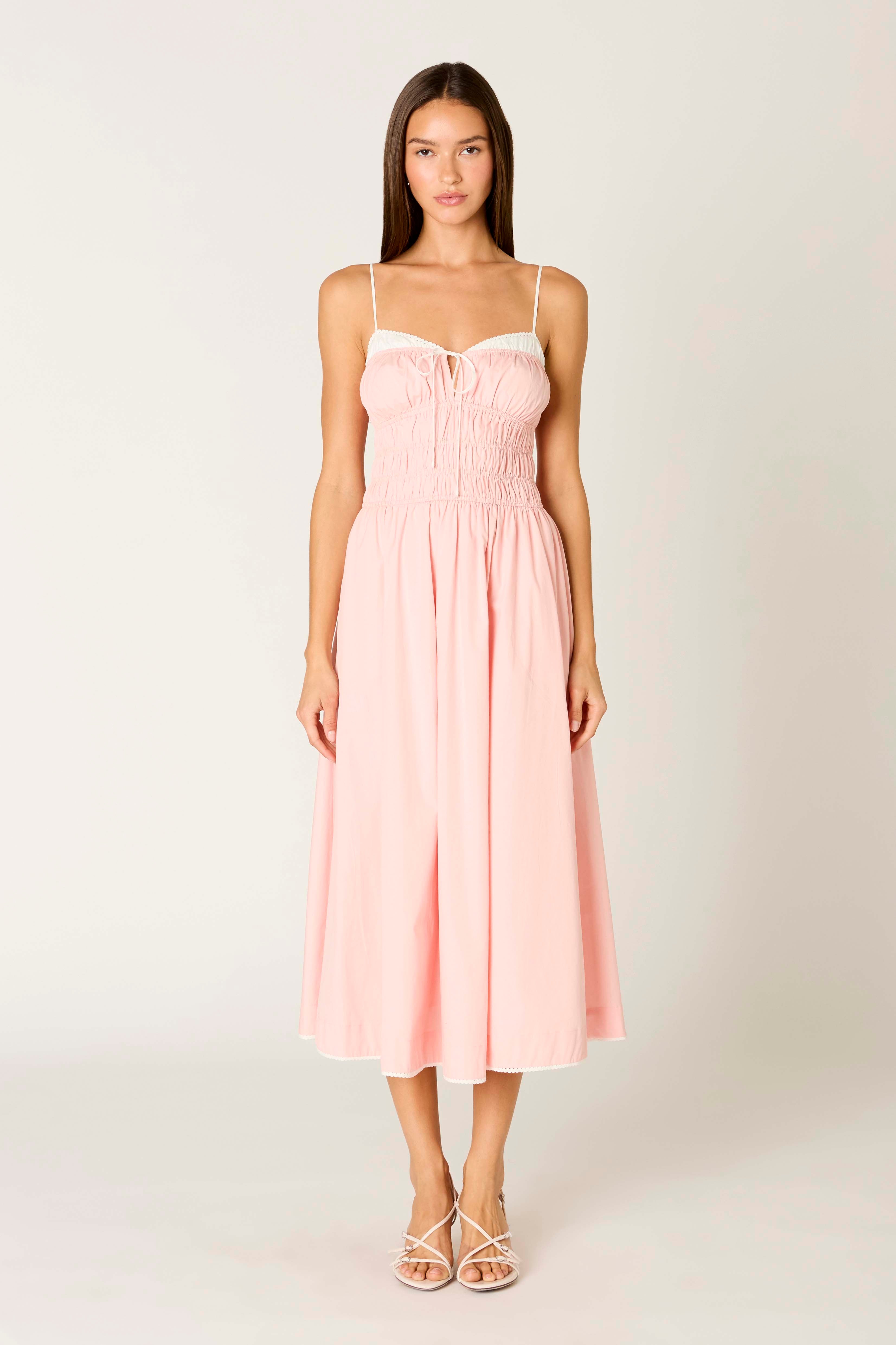 Thomas Dress in blush front view