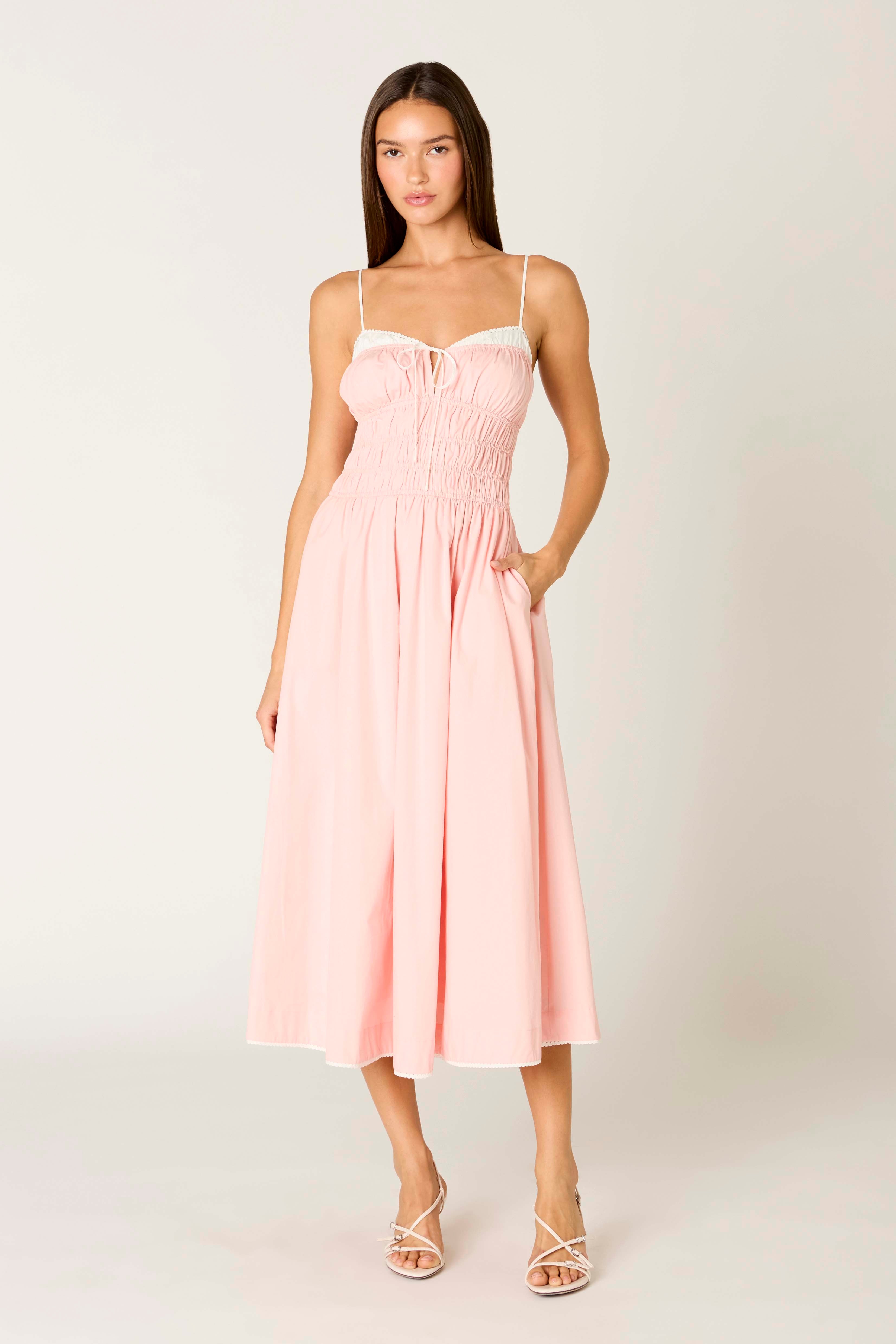 Thomas Dress in blush front view