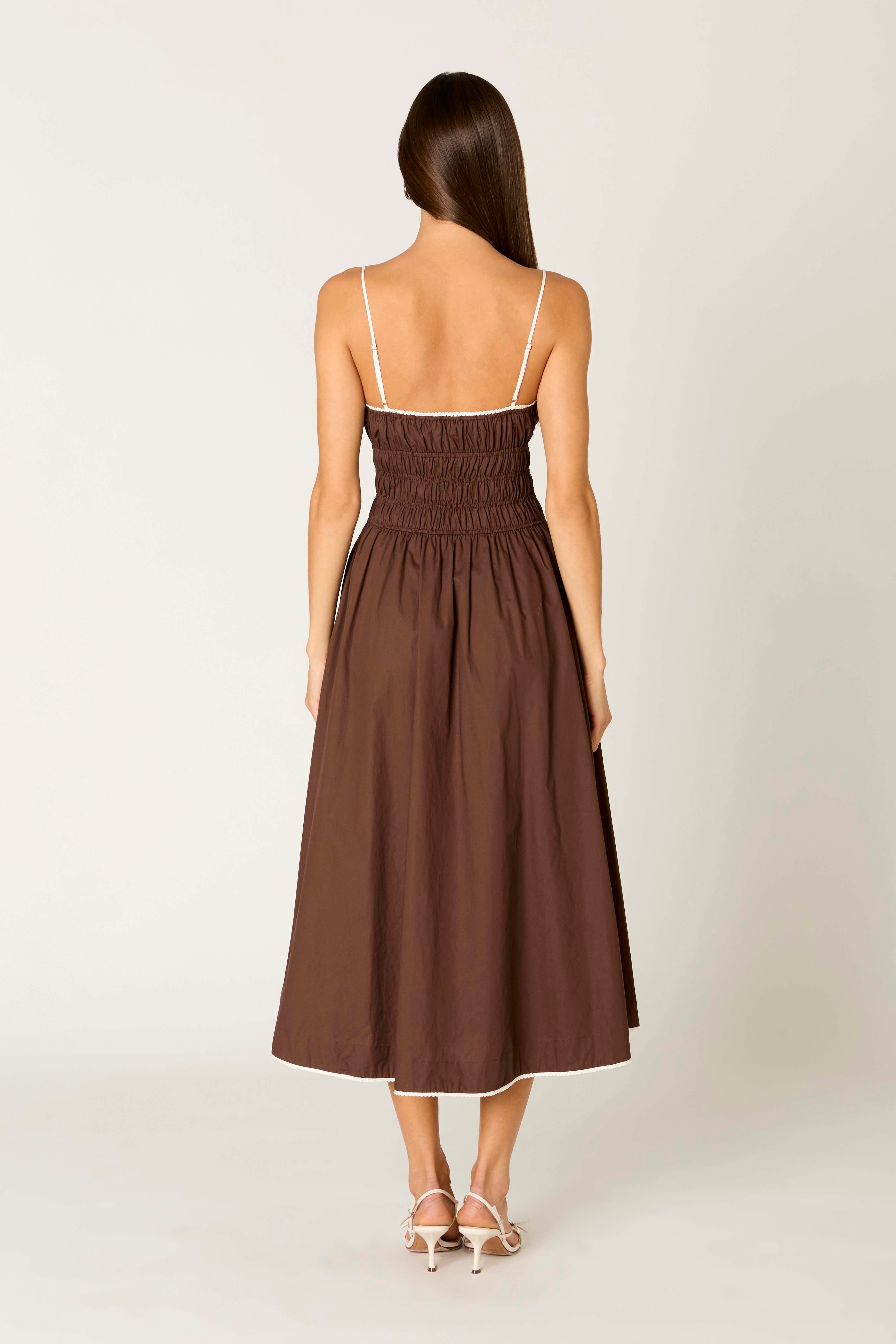 Thomas Dress in coffee back view