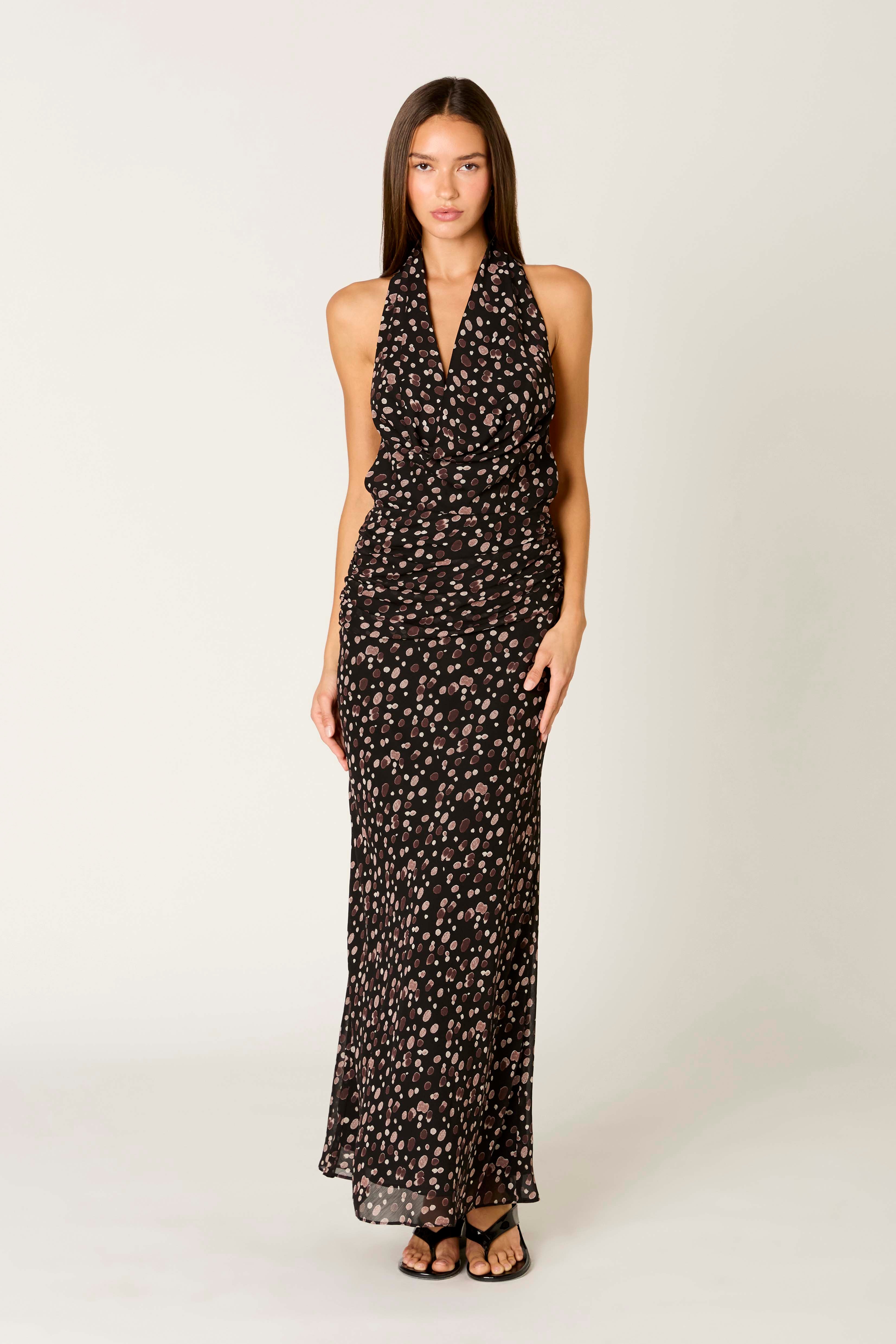 Sampaio Dress in black front view