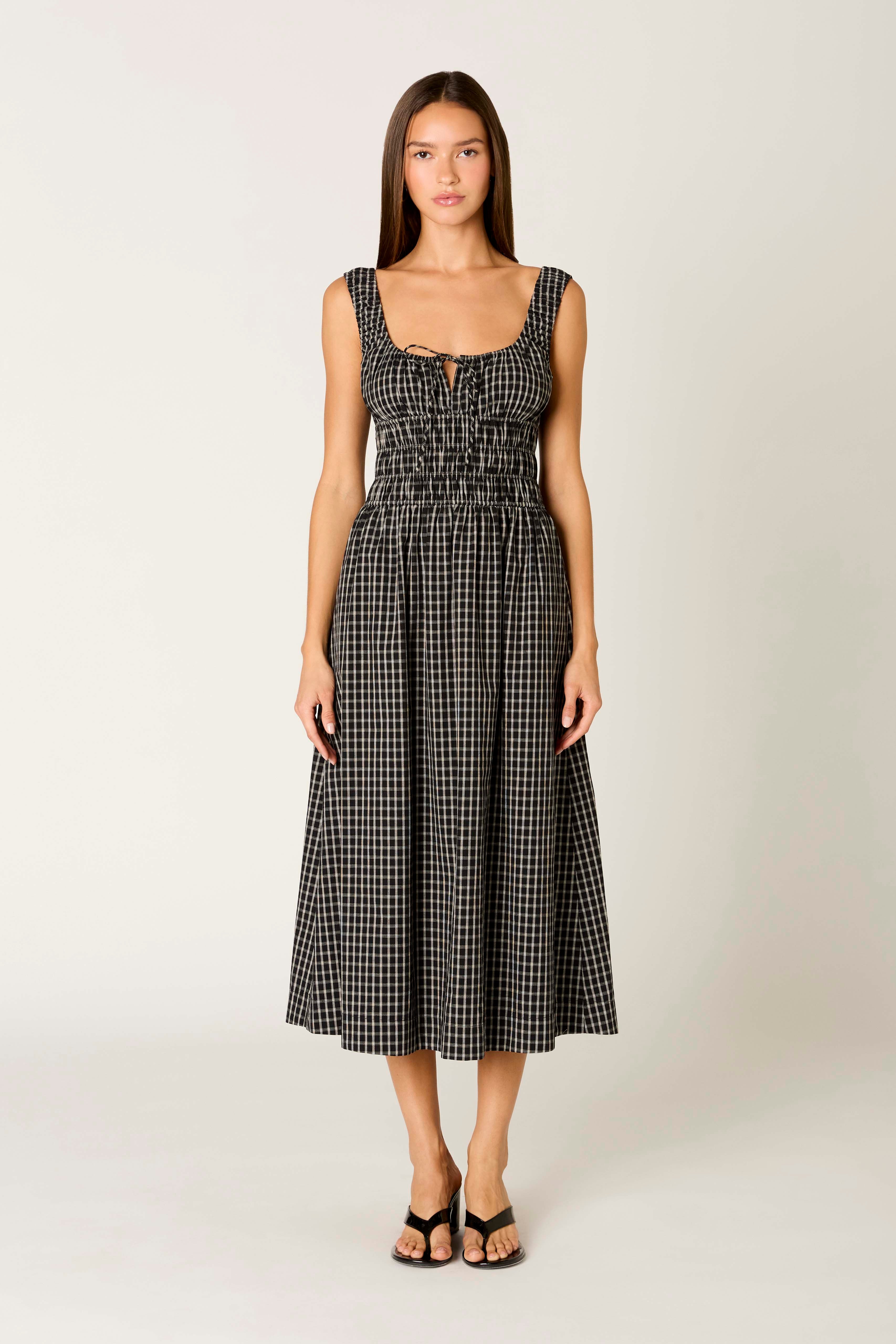 Salt Midi Dress in black front view