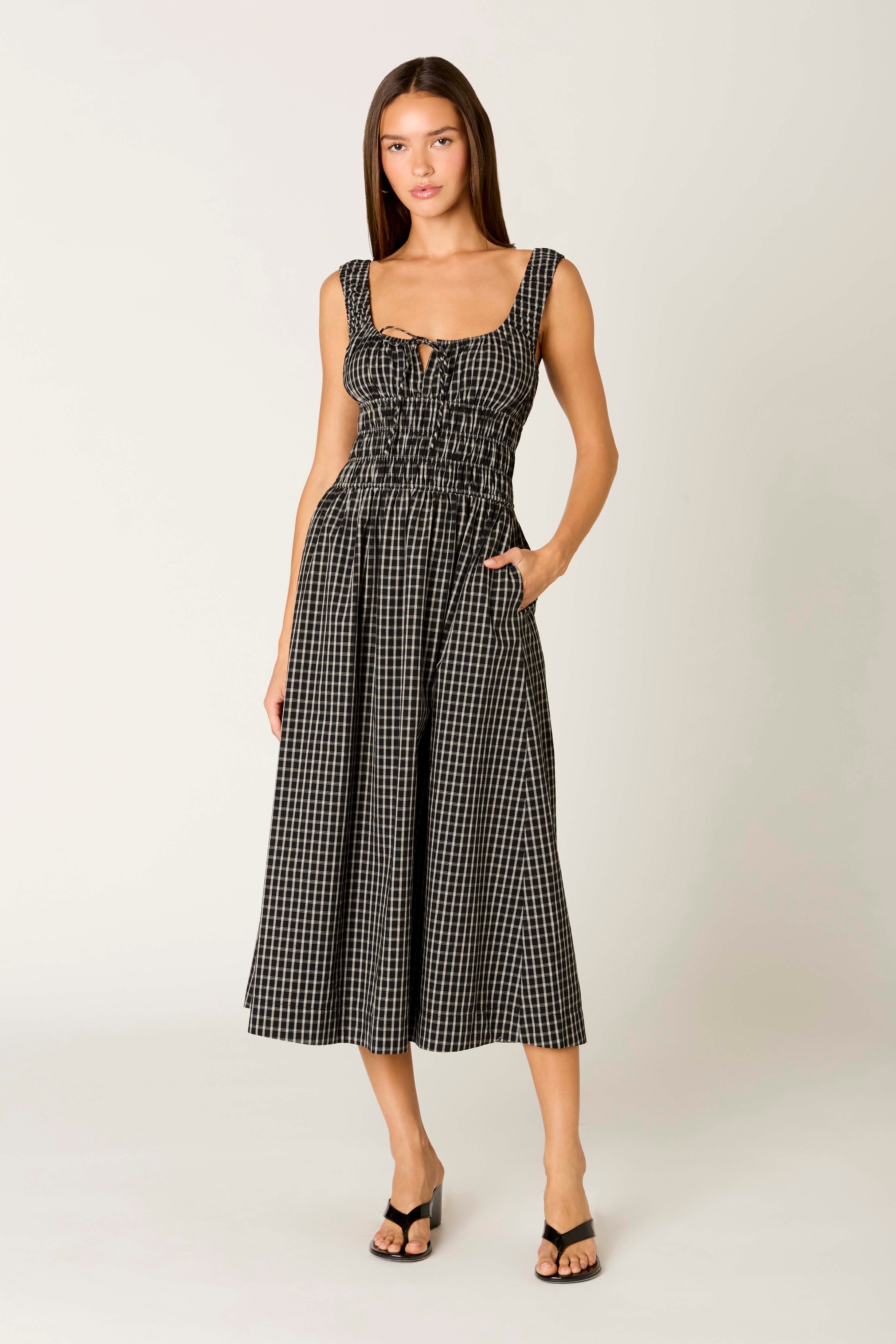 Salt Midi Dress in black front view