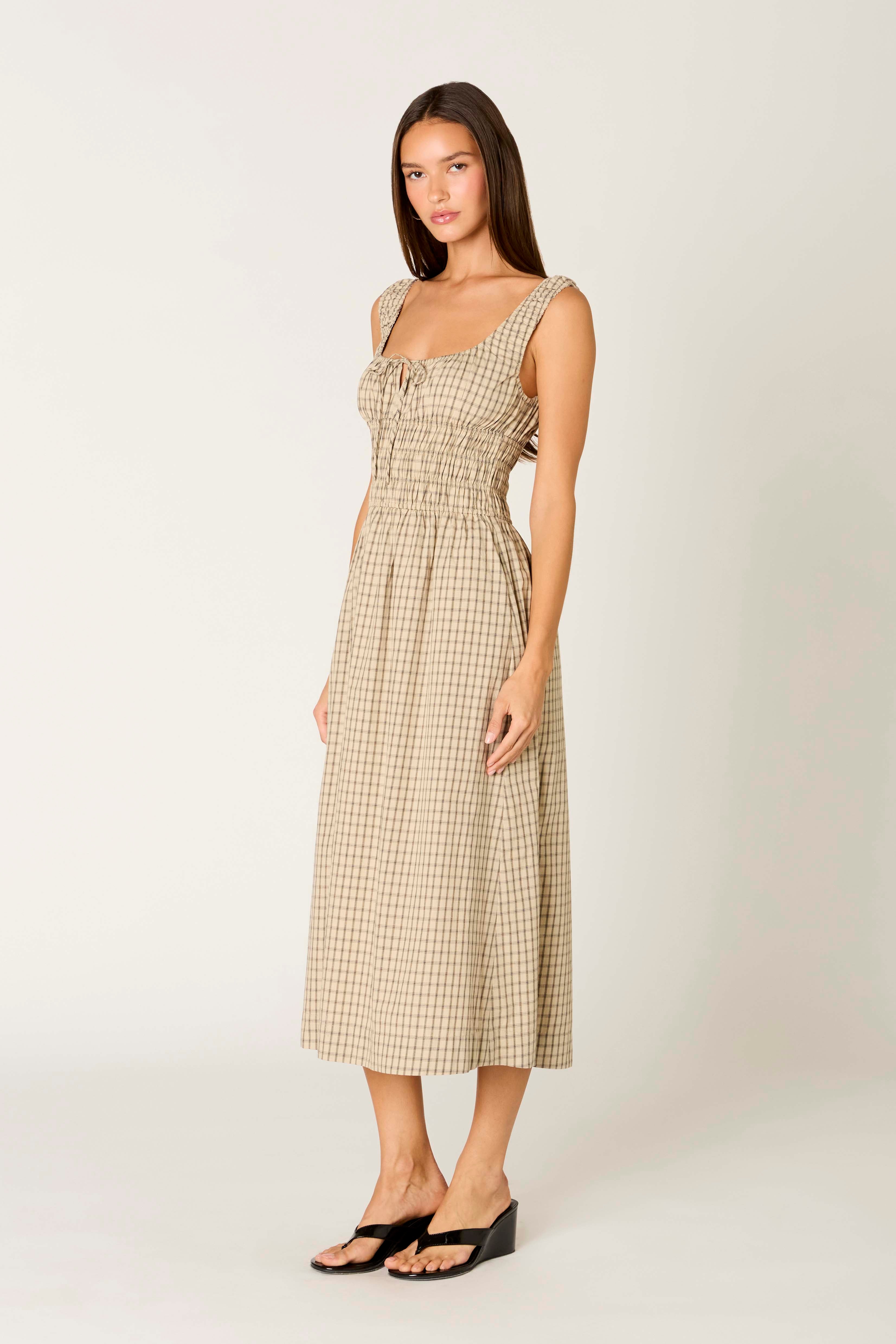 Salt Midi Dress in sand side view