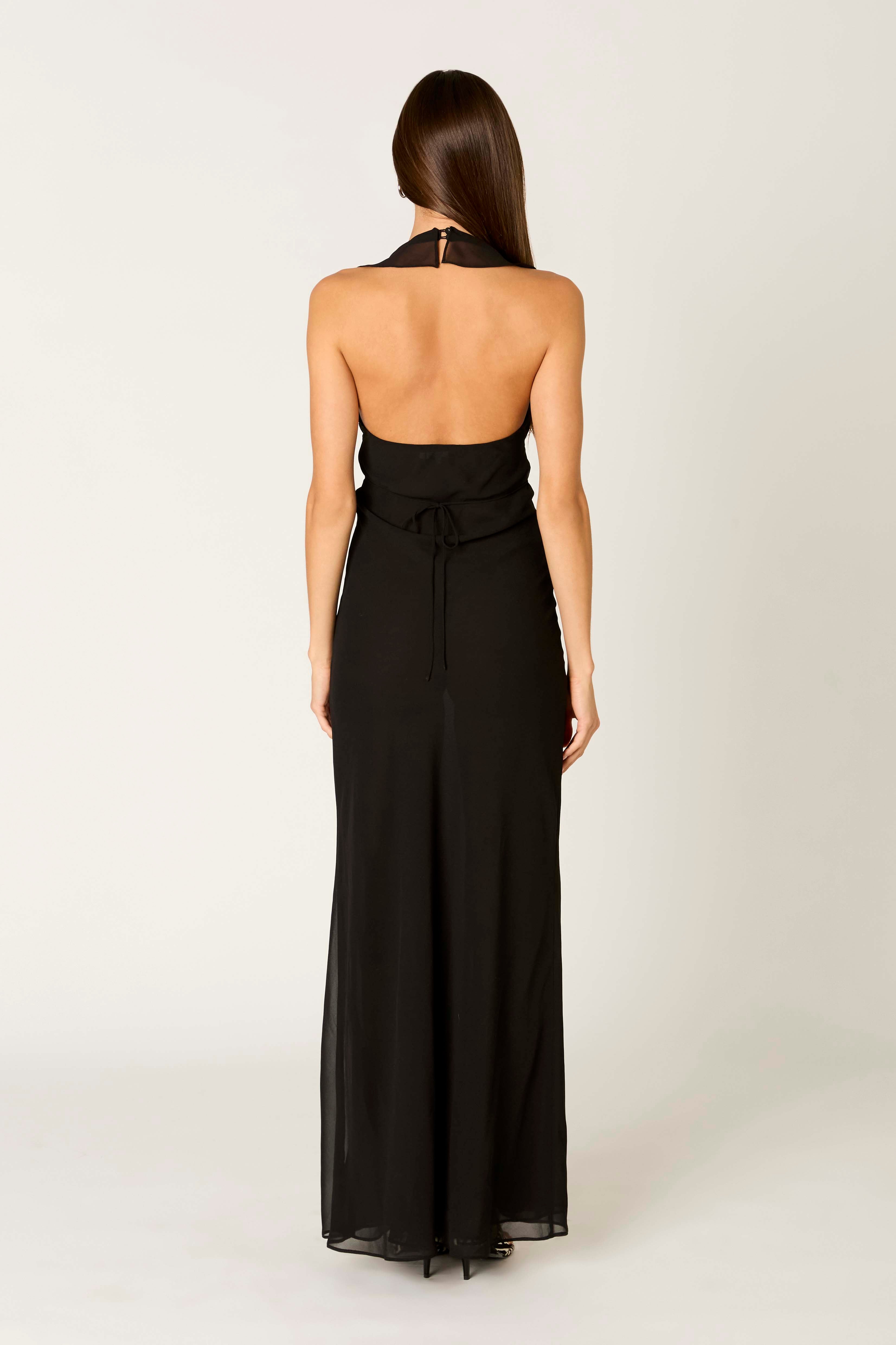 Verbena Dress in black back view