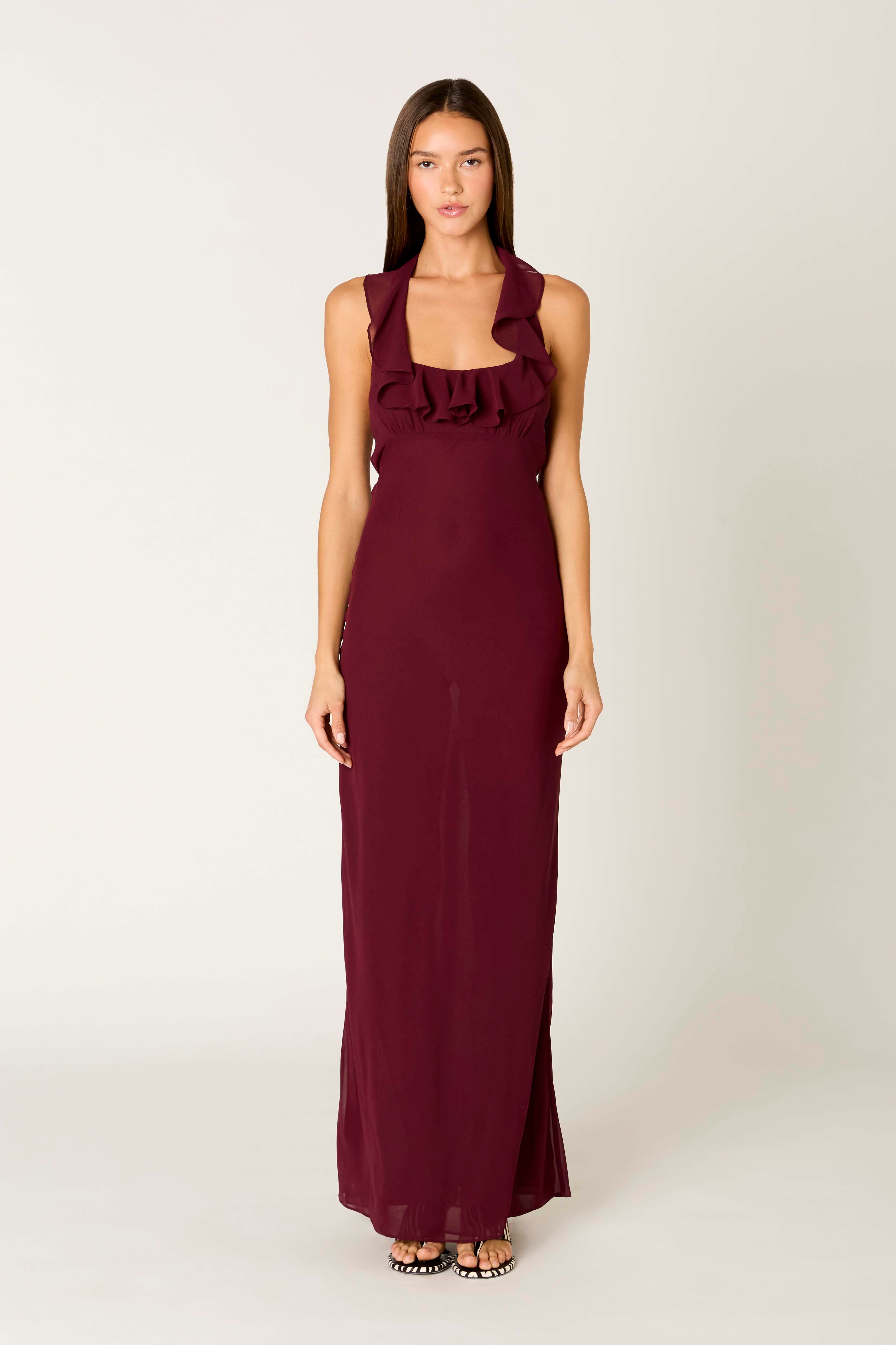 Verbena Dress in plum front view