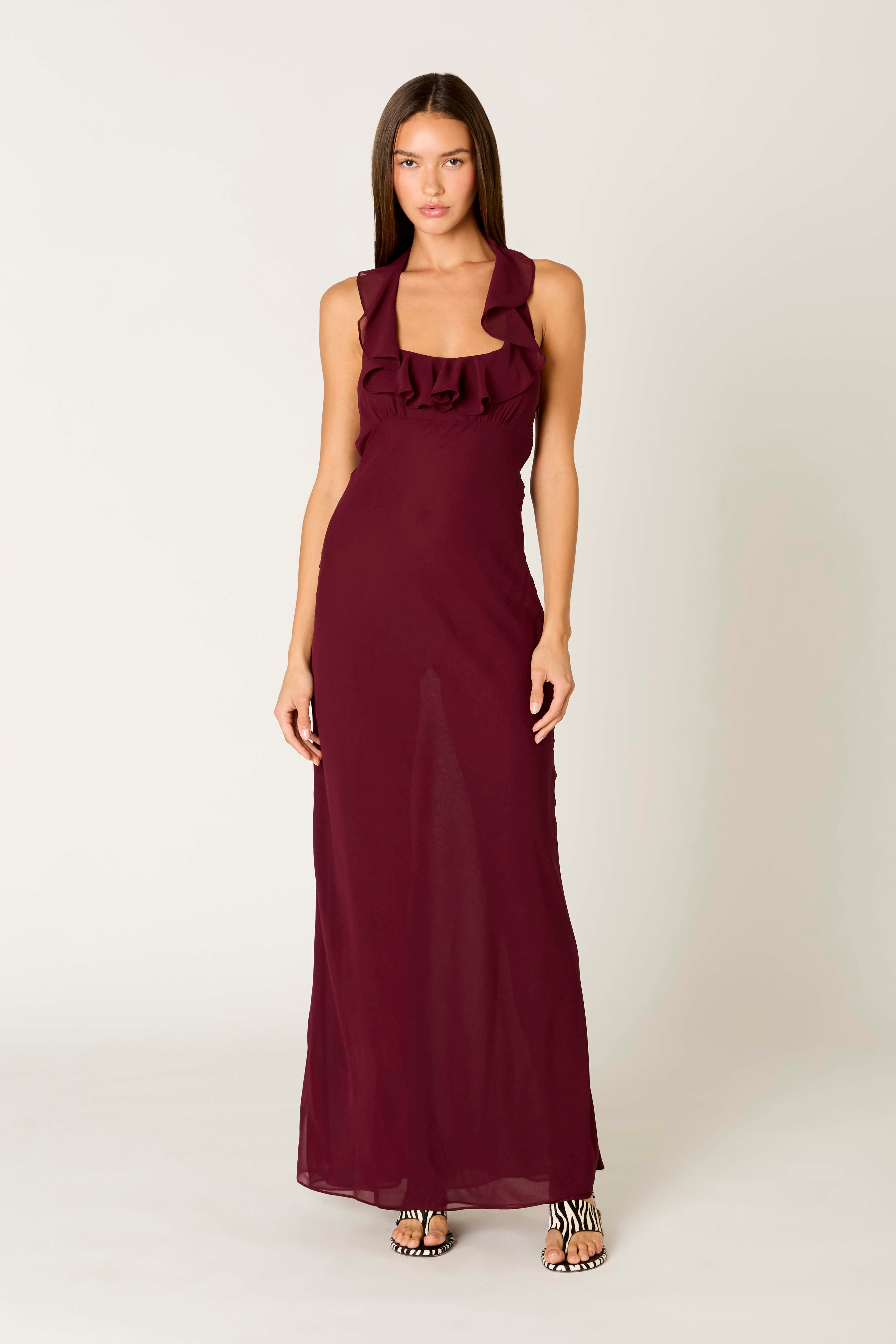 Verbena Dress in plum front view
