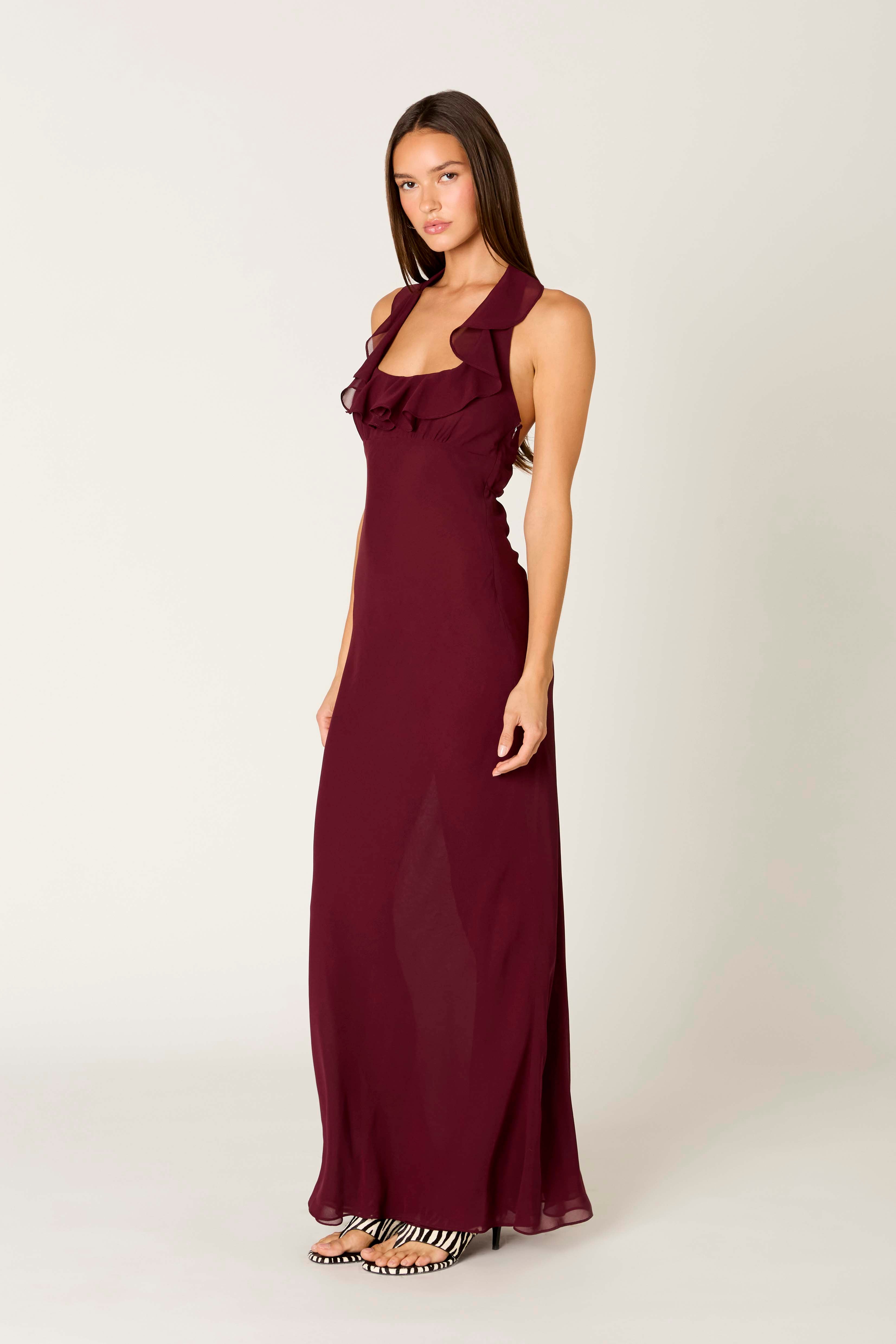 Verbena Dress in plum side view