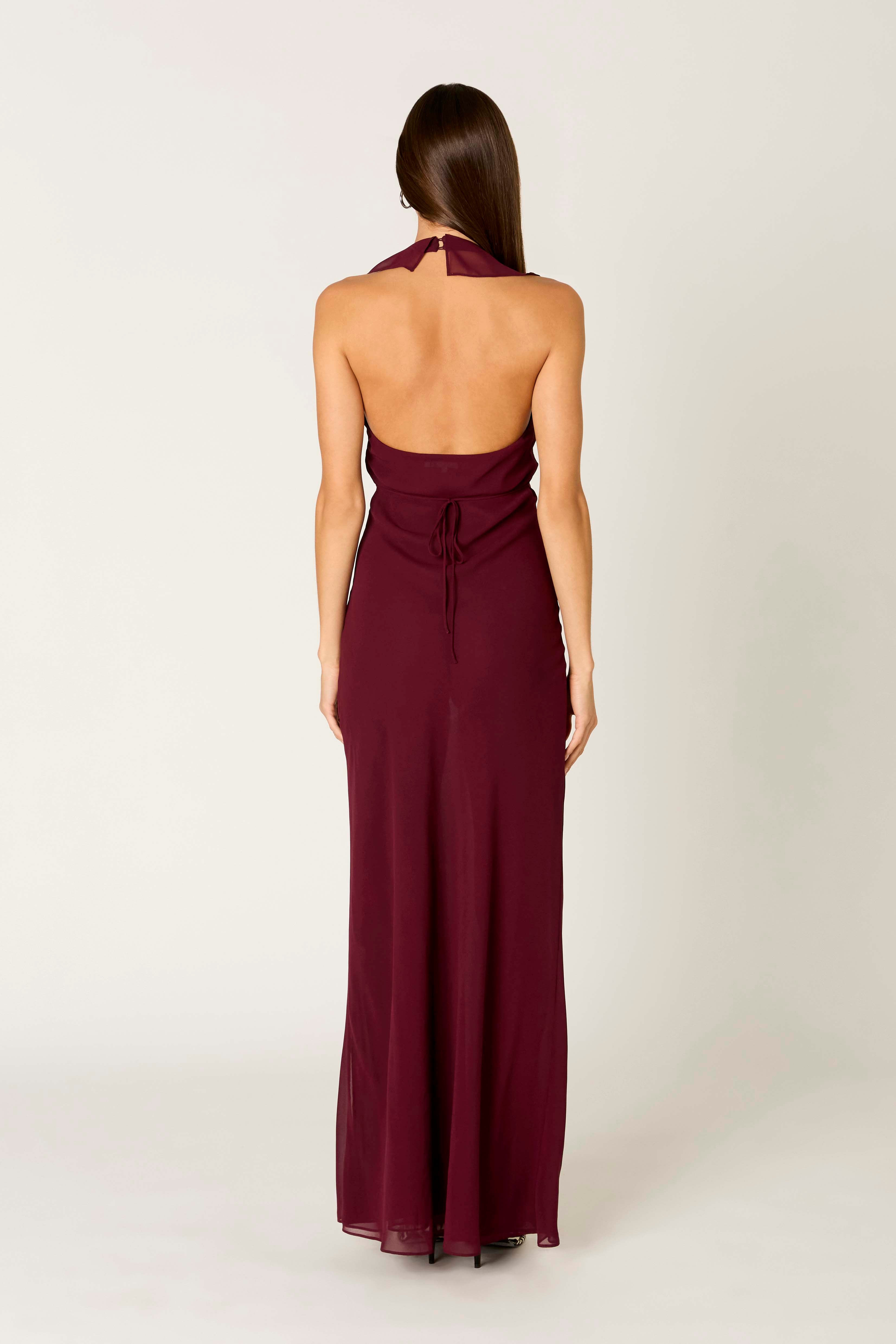 Verbena Dress in plum back view