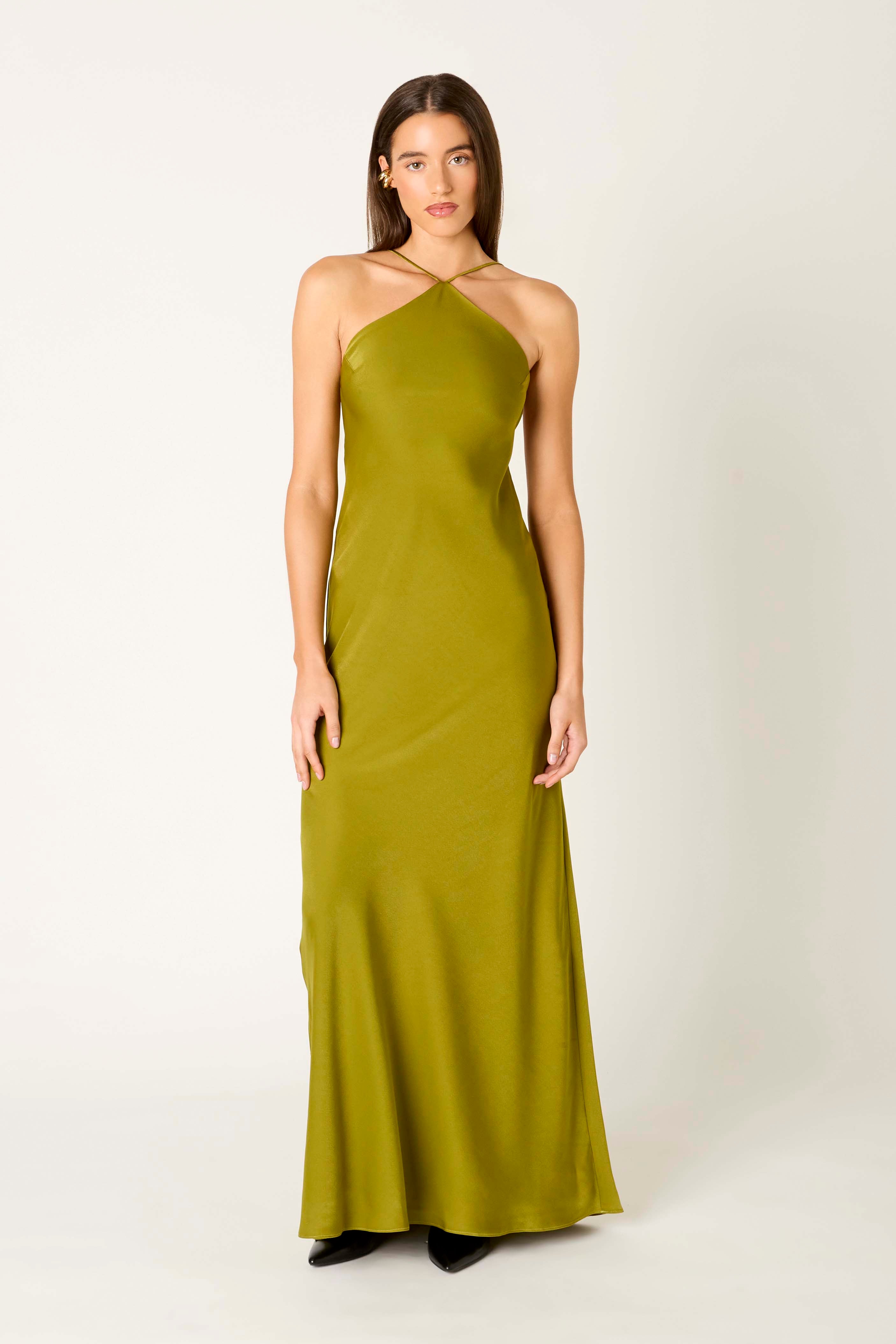 Kelton Dress in herb front view