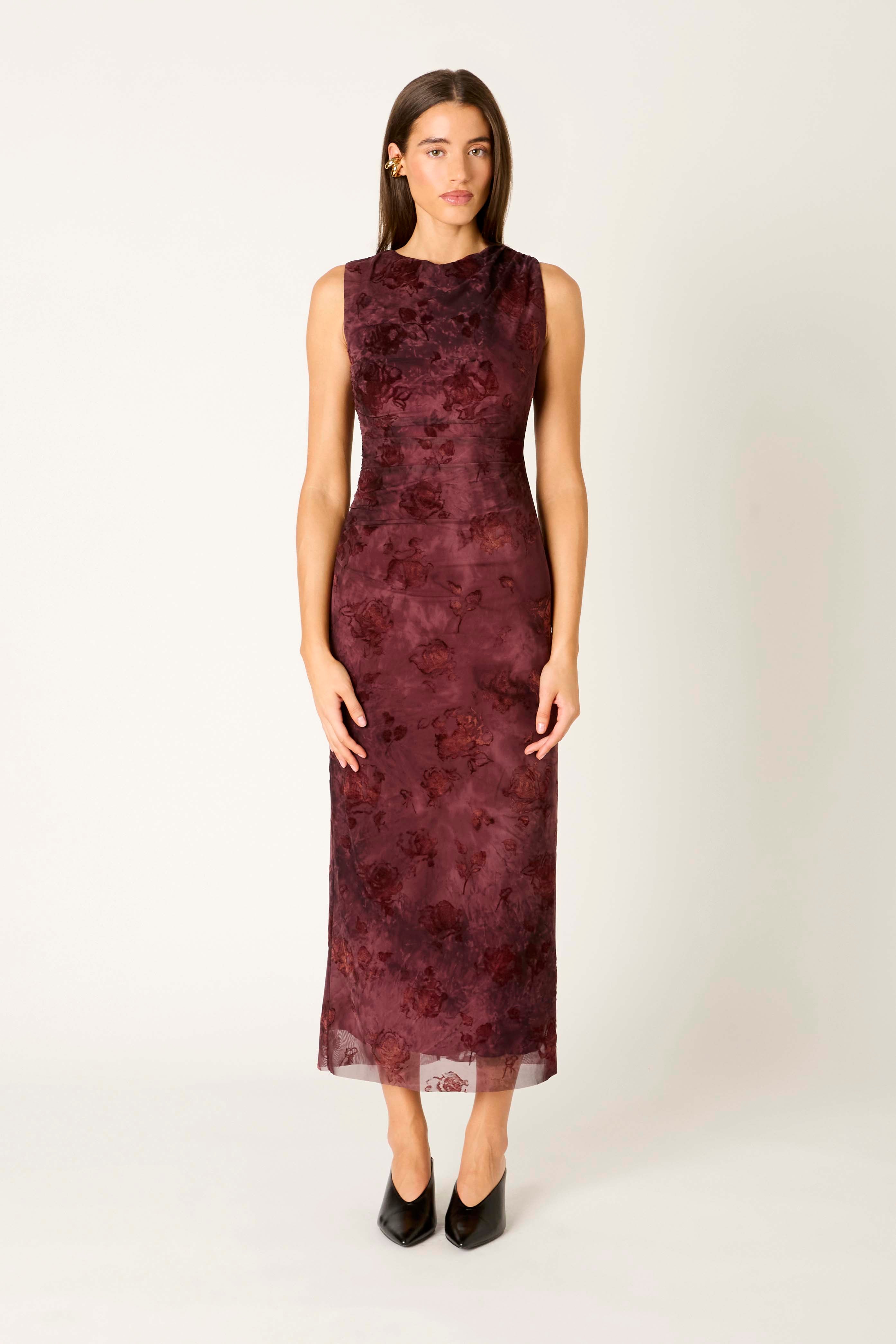 Reese Dress in berry front view