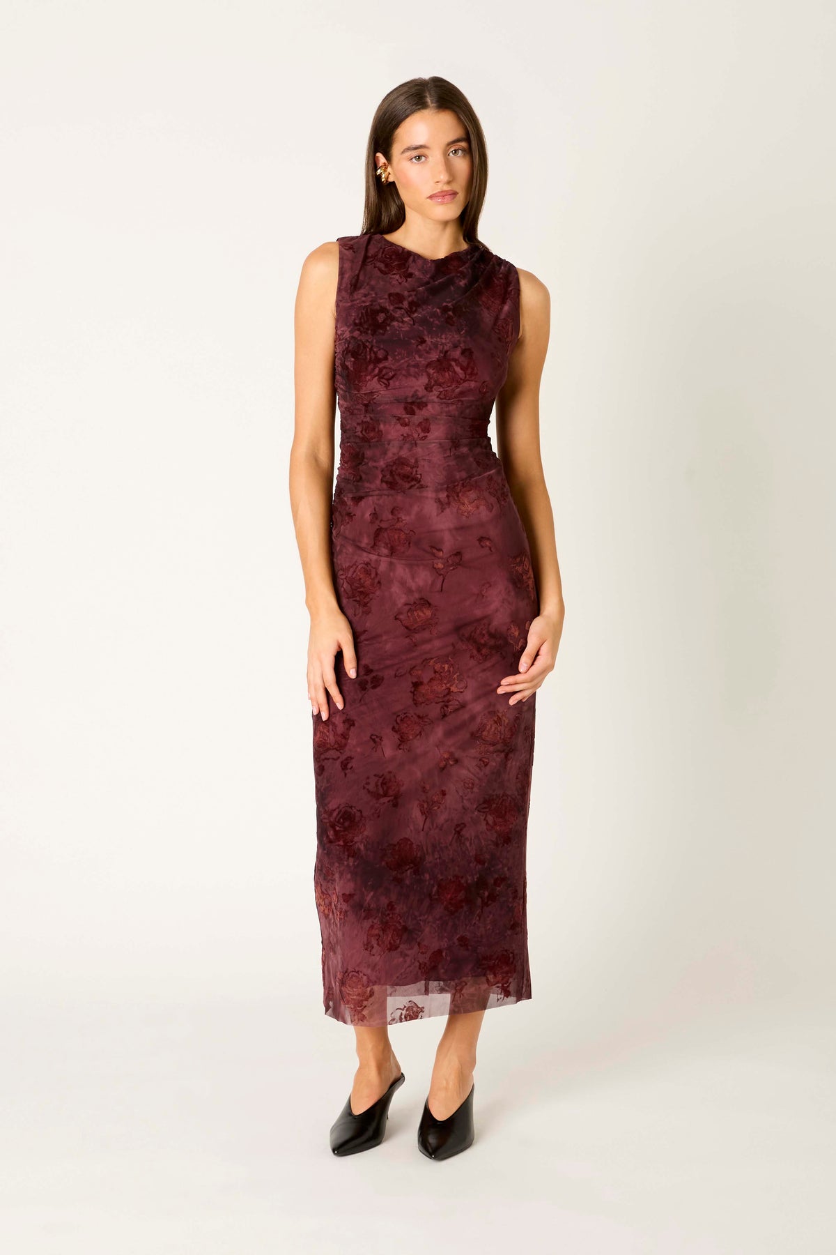 Reese Dress in berry front view