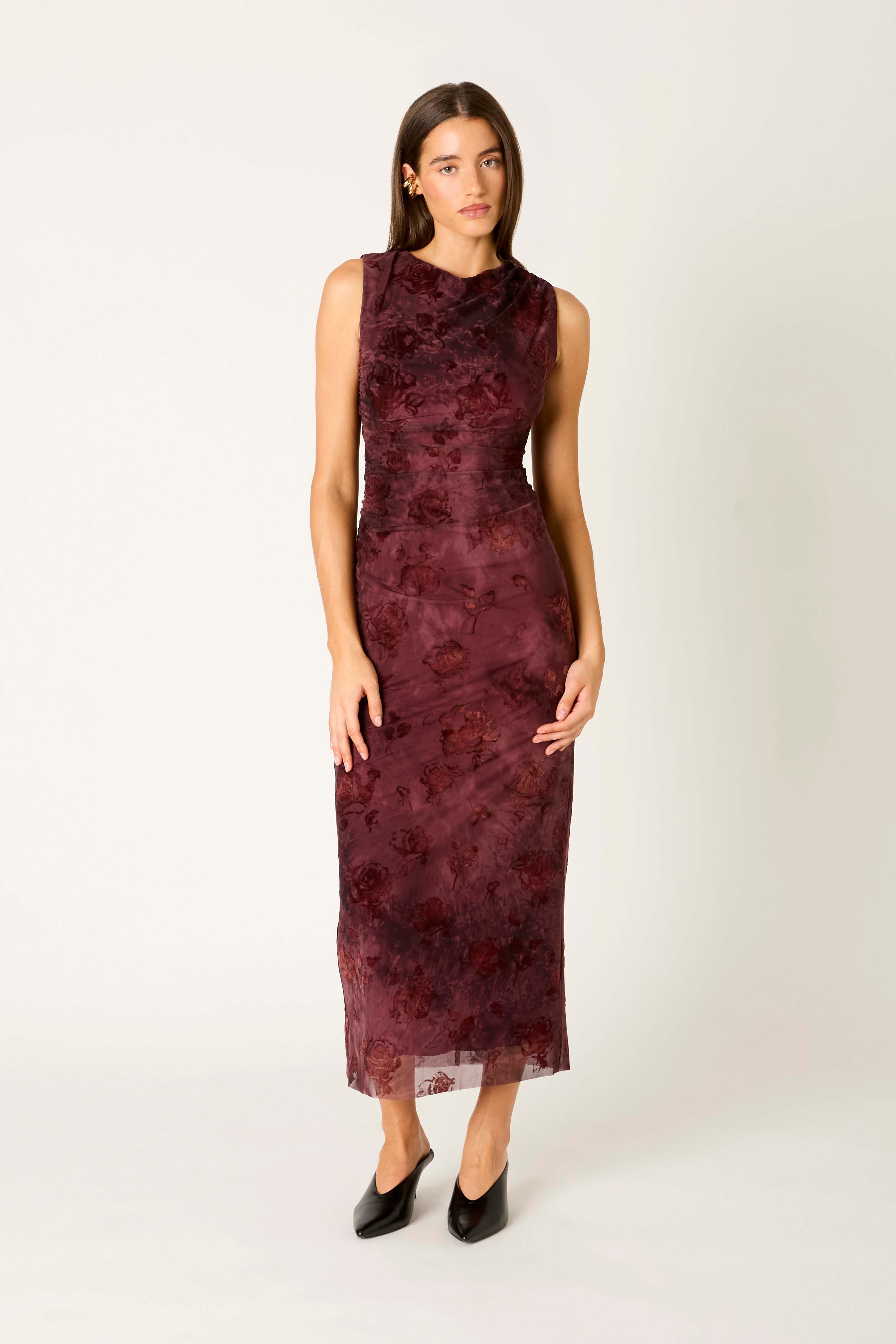 Reese Dress in berry front view