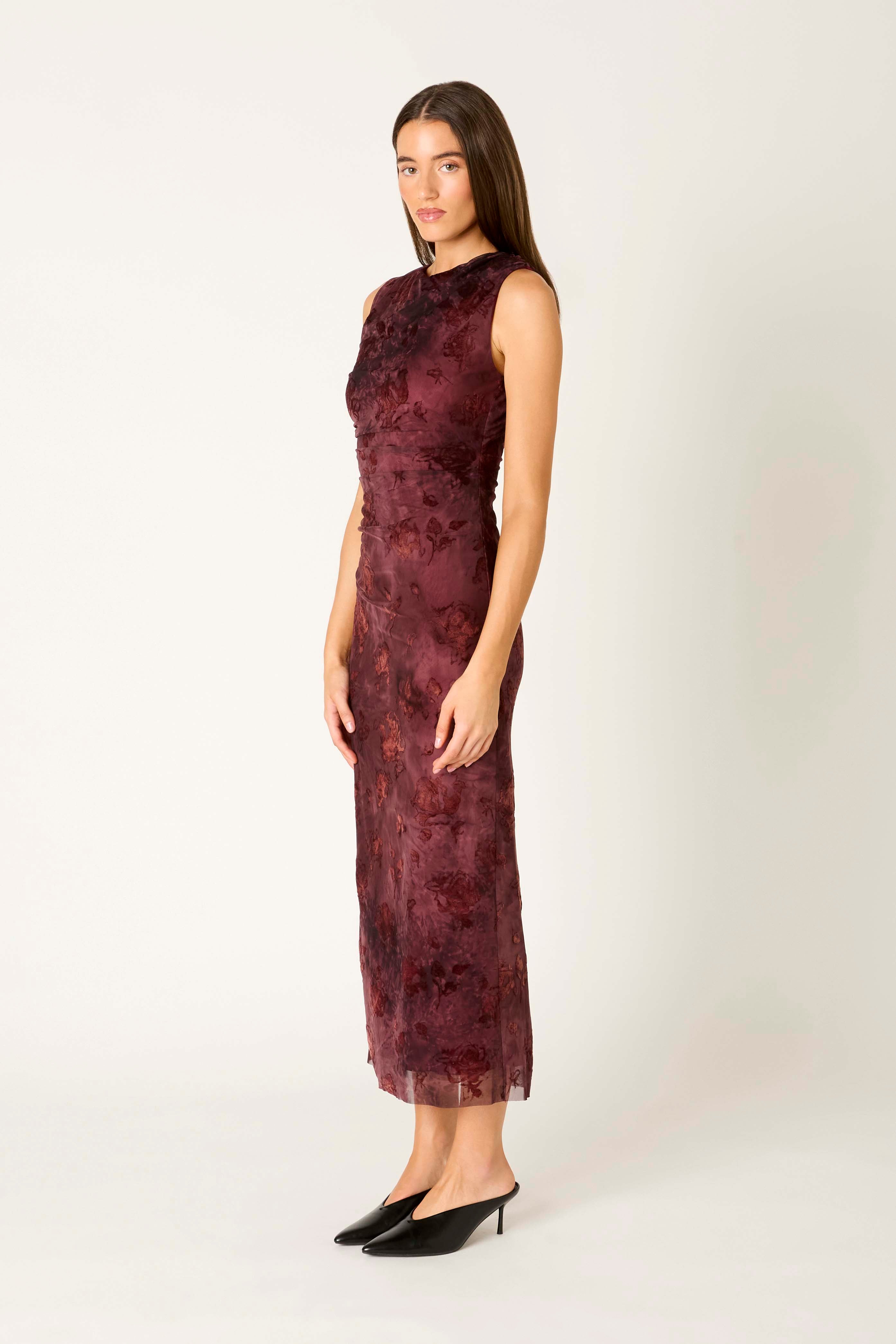 Reese Dress in berry side view