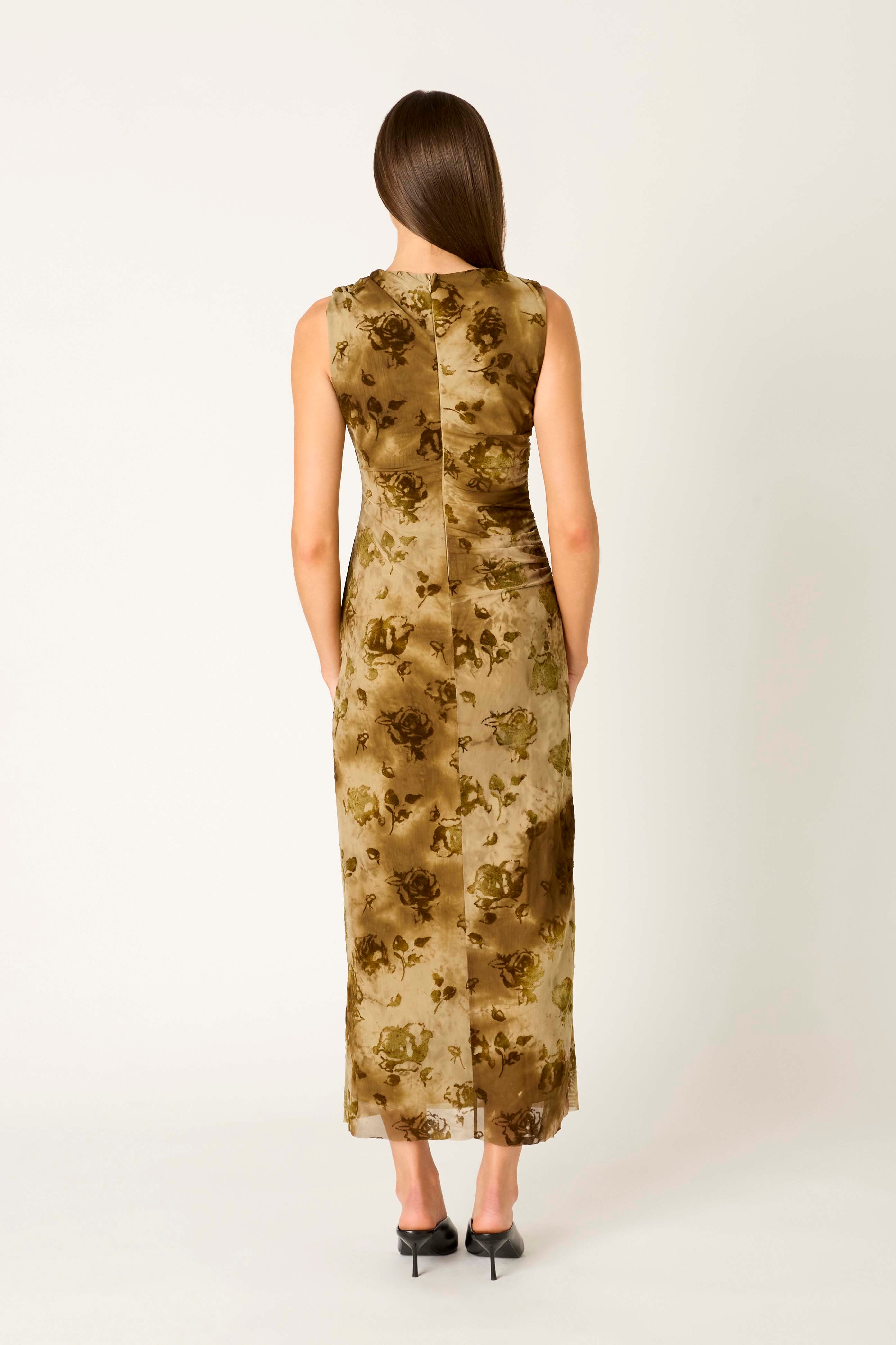 Reese Dress in olive back view
