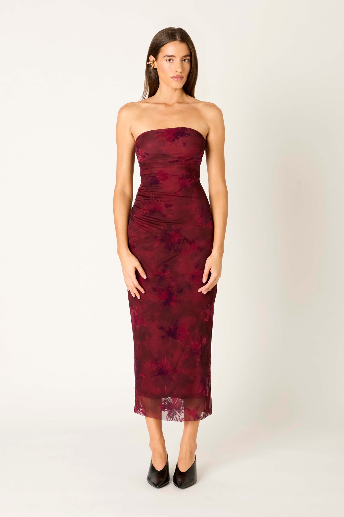 Rowa Dress in merlot front view