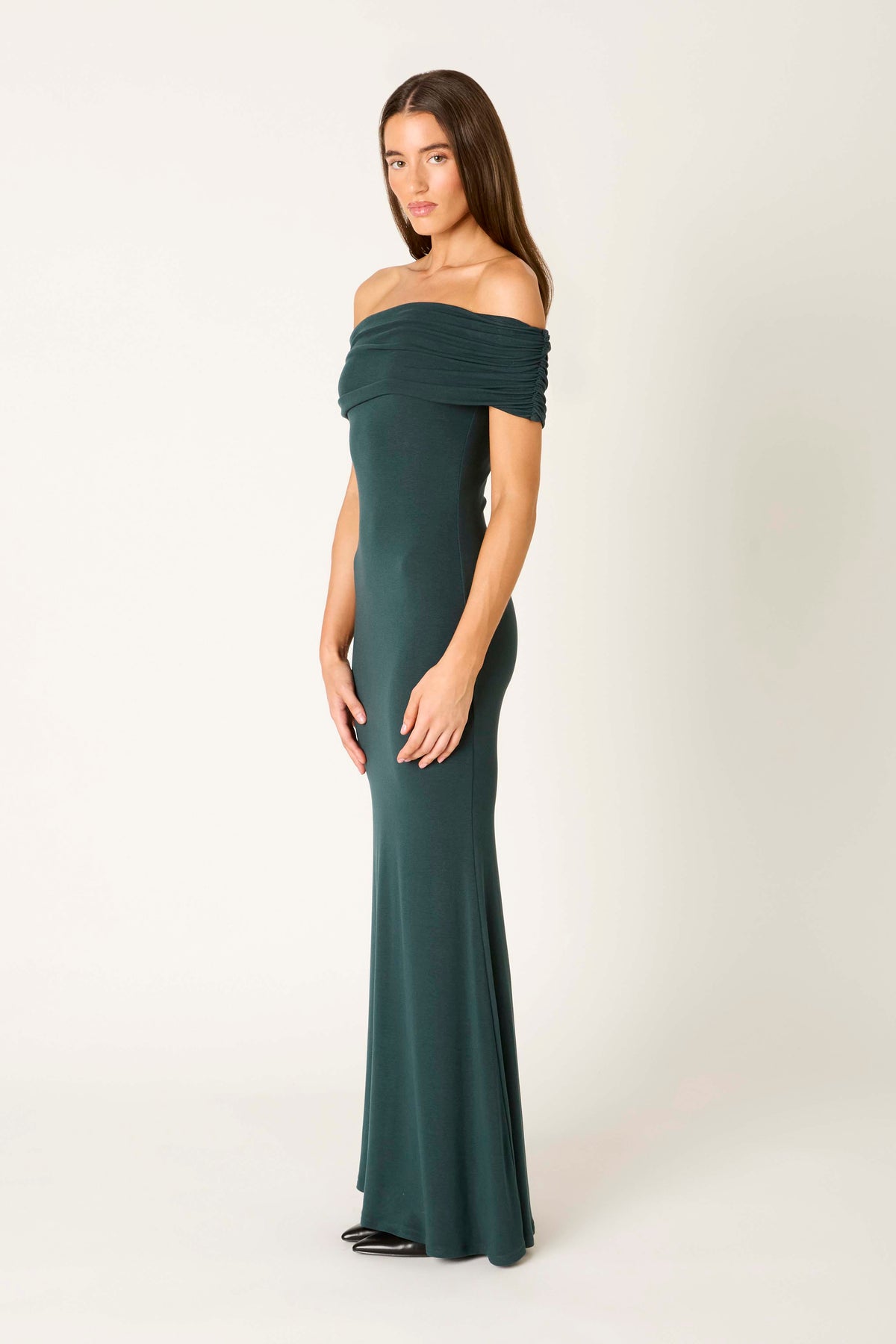 Arden Dress in hunter side view