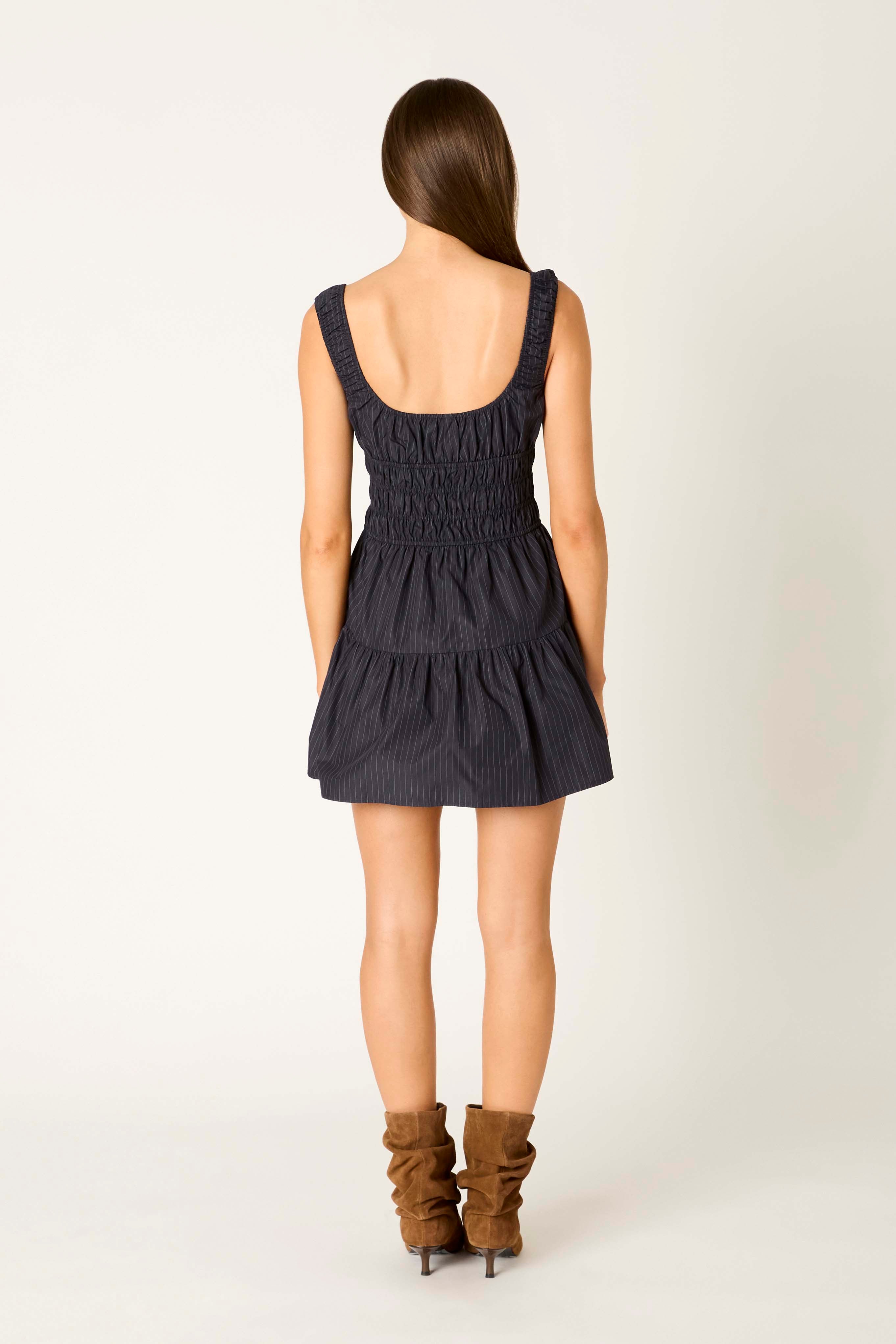 Salt Dress in navy back view