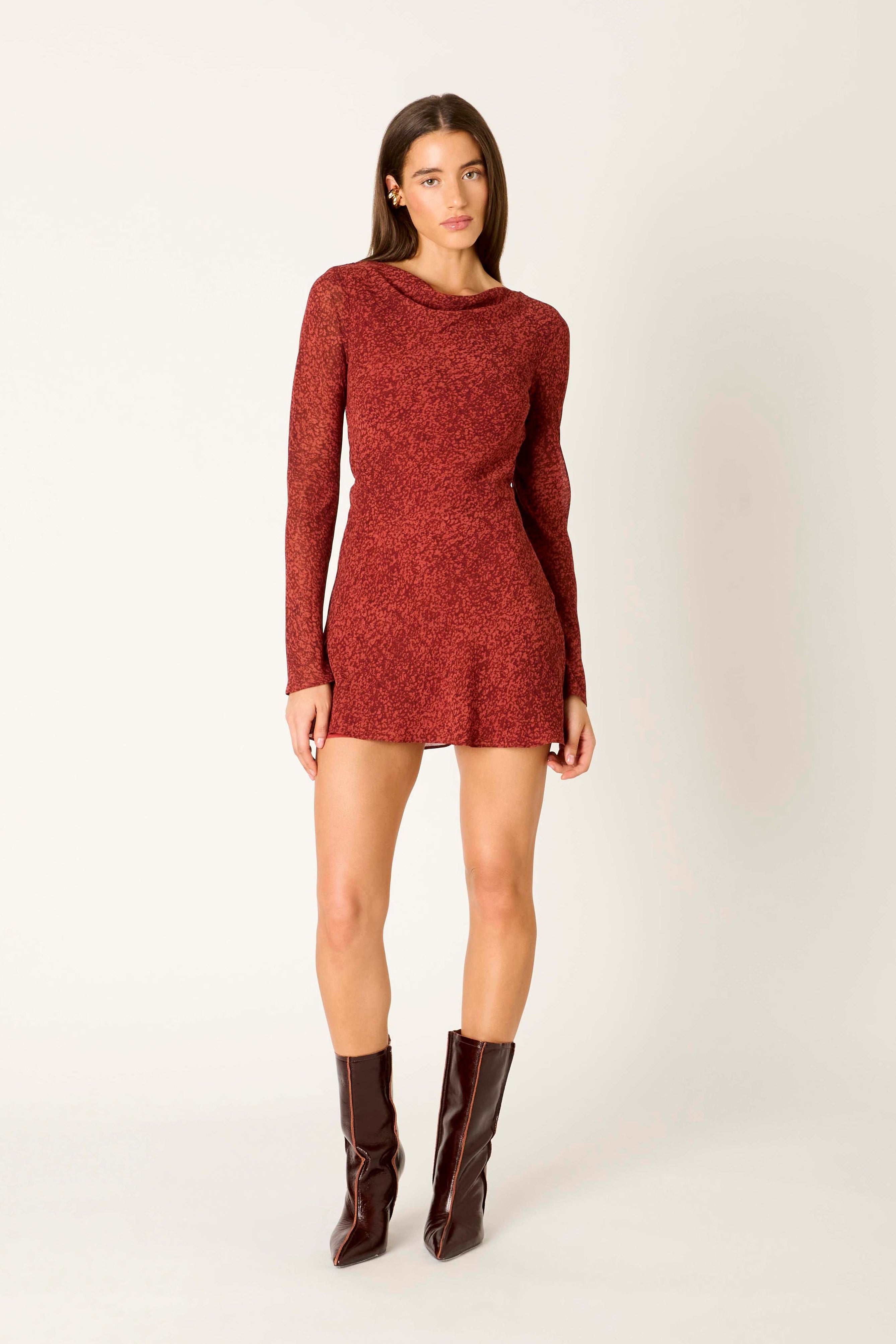 Sonnet Dress in brick front view