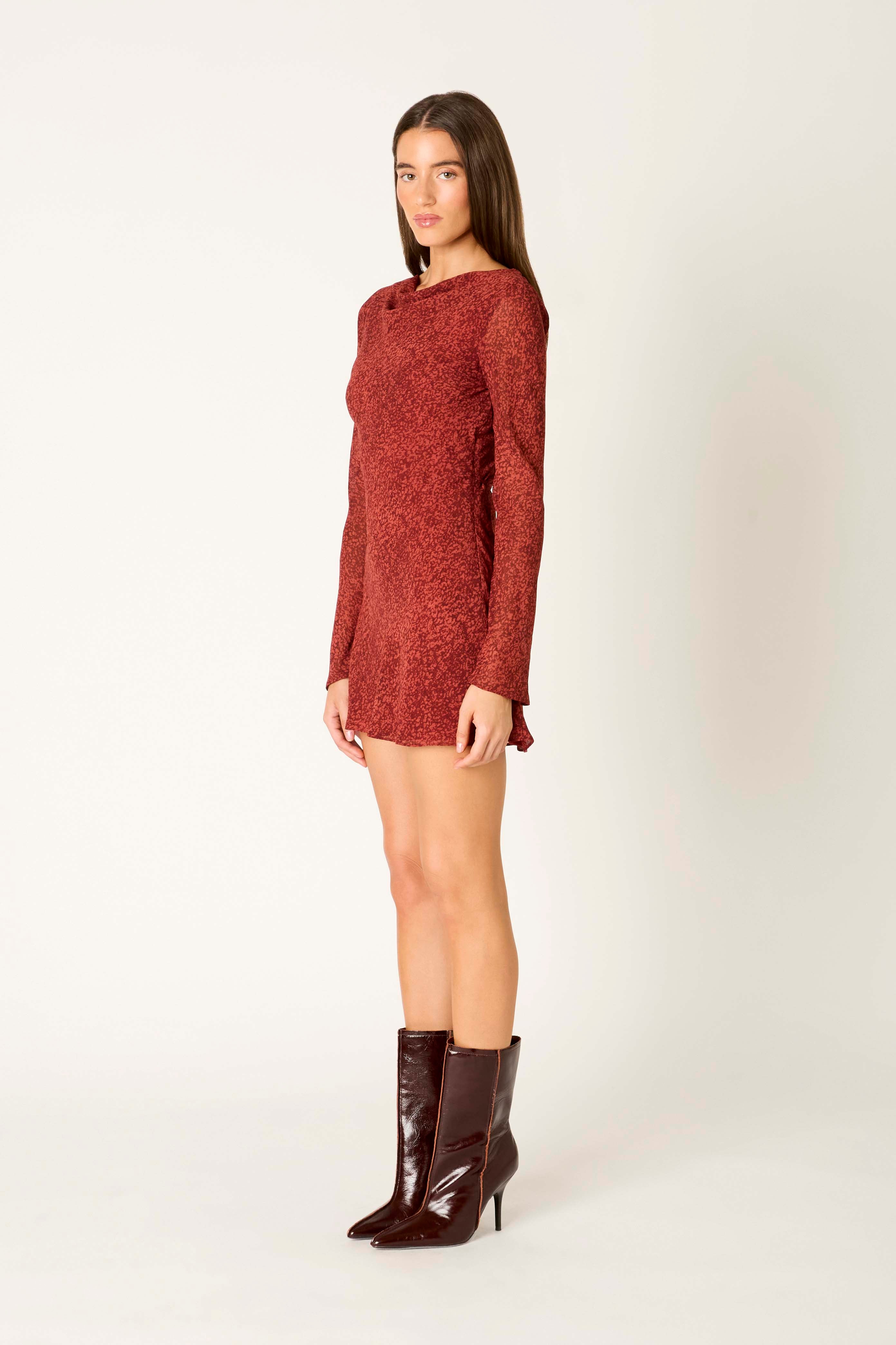 Sonnet Dress in brick side view