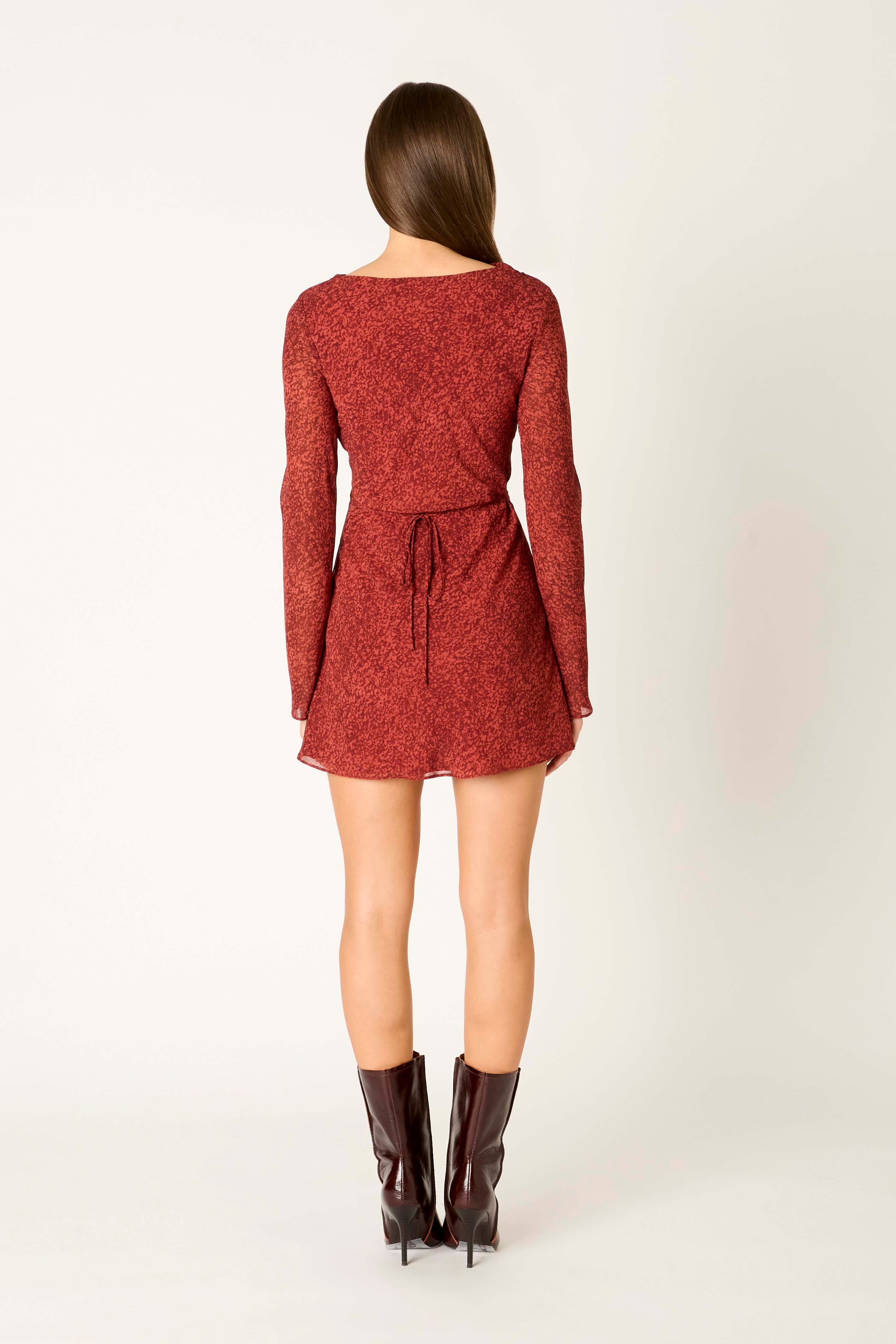 Sonnet Dress in brick back view