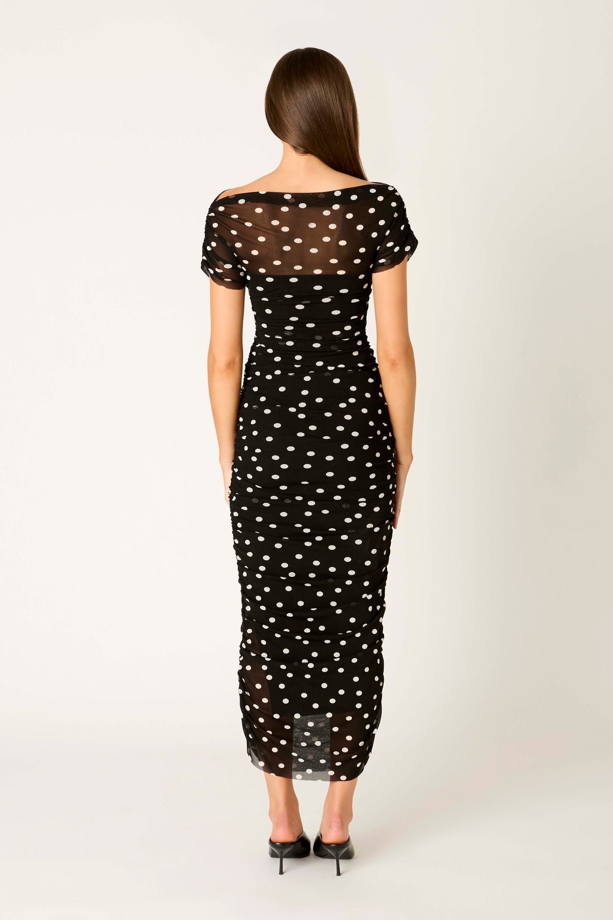 Aria Dress in black/ivory back view