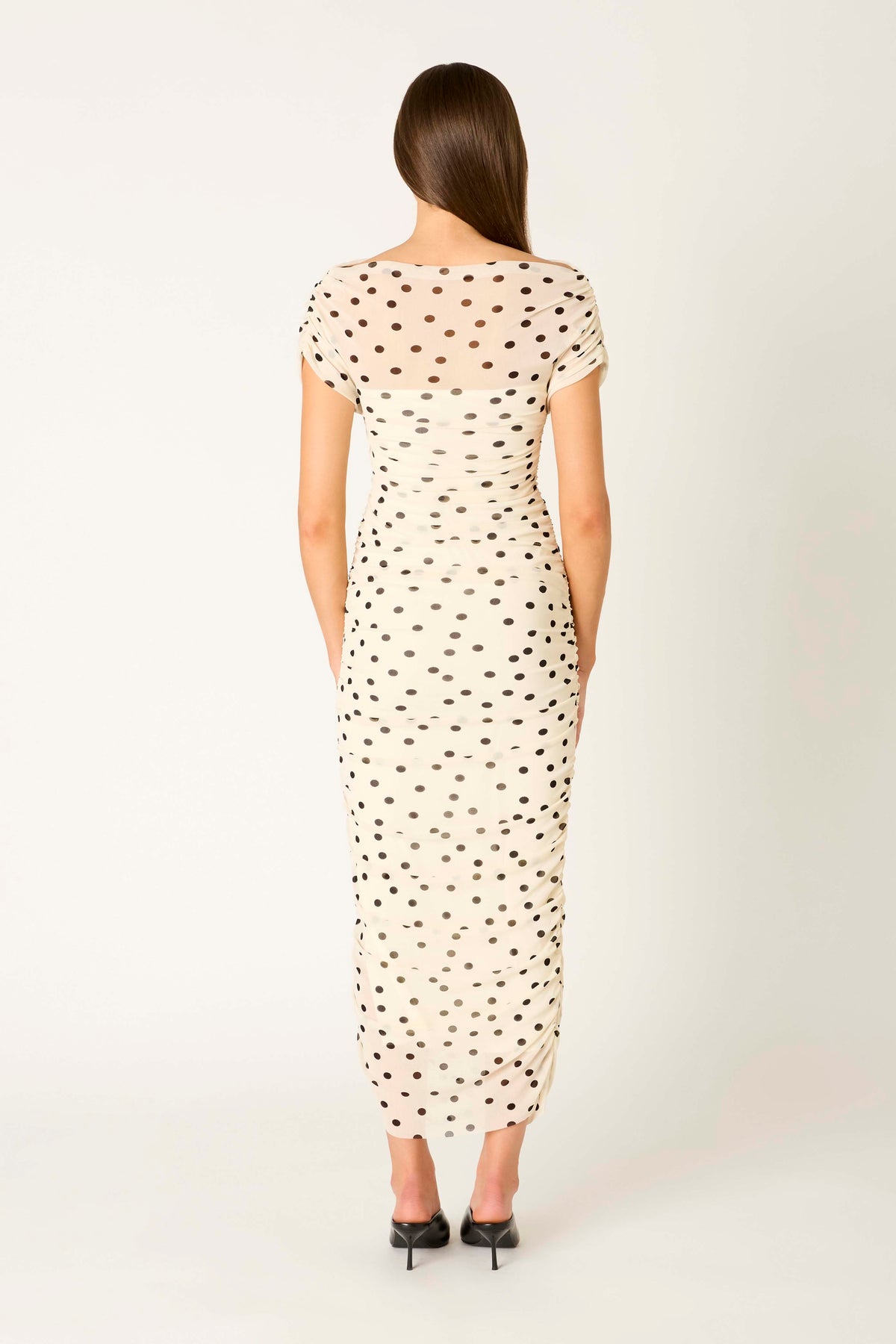 Aria Dress in ivory/black back view