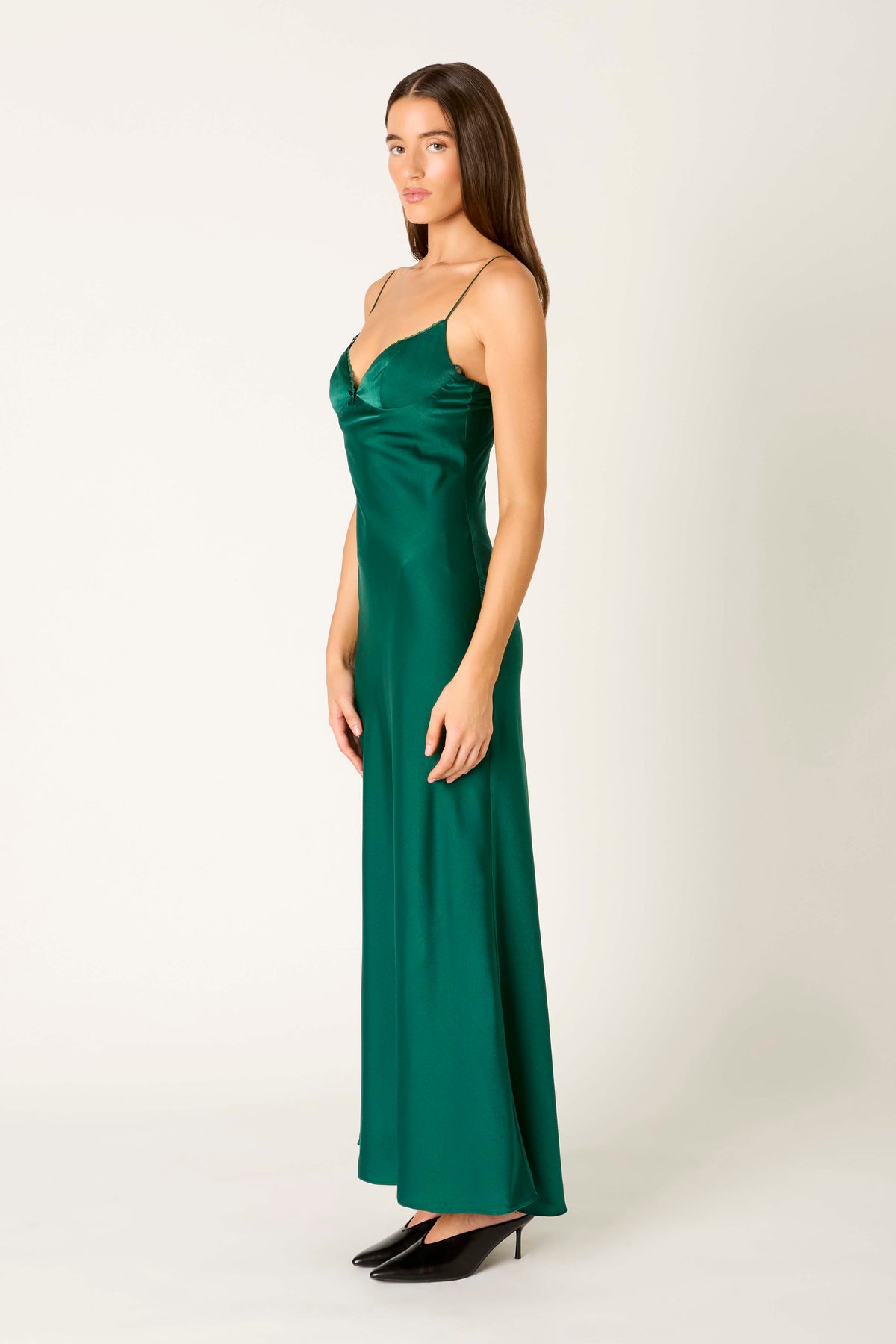 Nightingale Dress in emerald side view