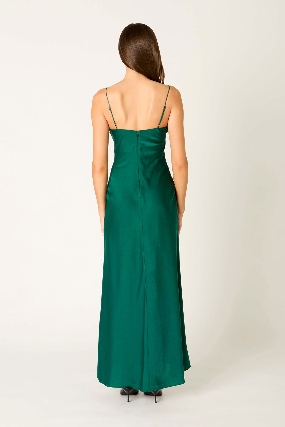 Nightingale Dress in emerald back view