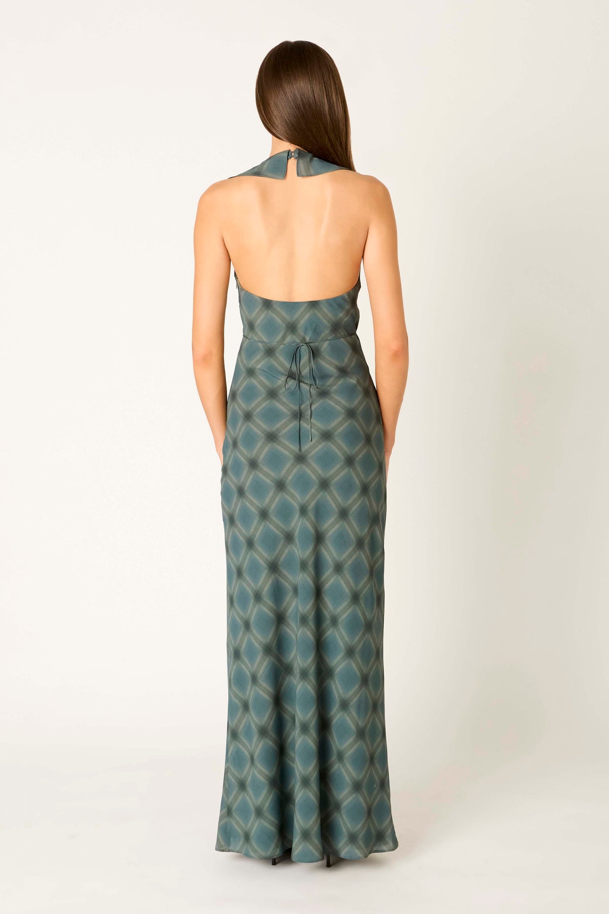 Verbena Dress in hunter back view