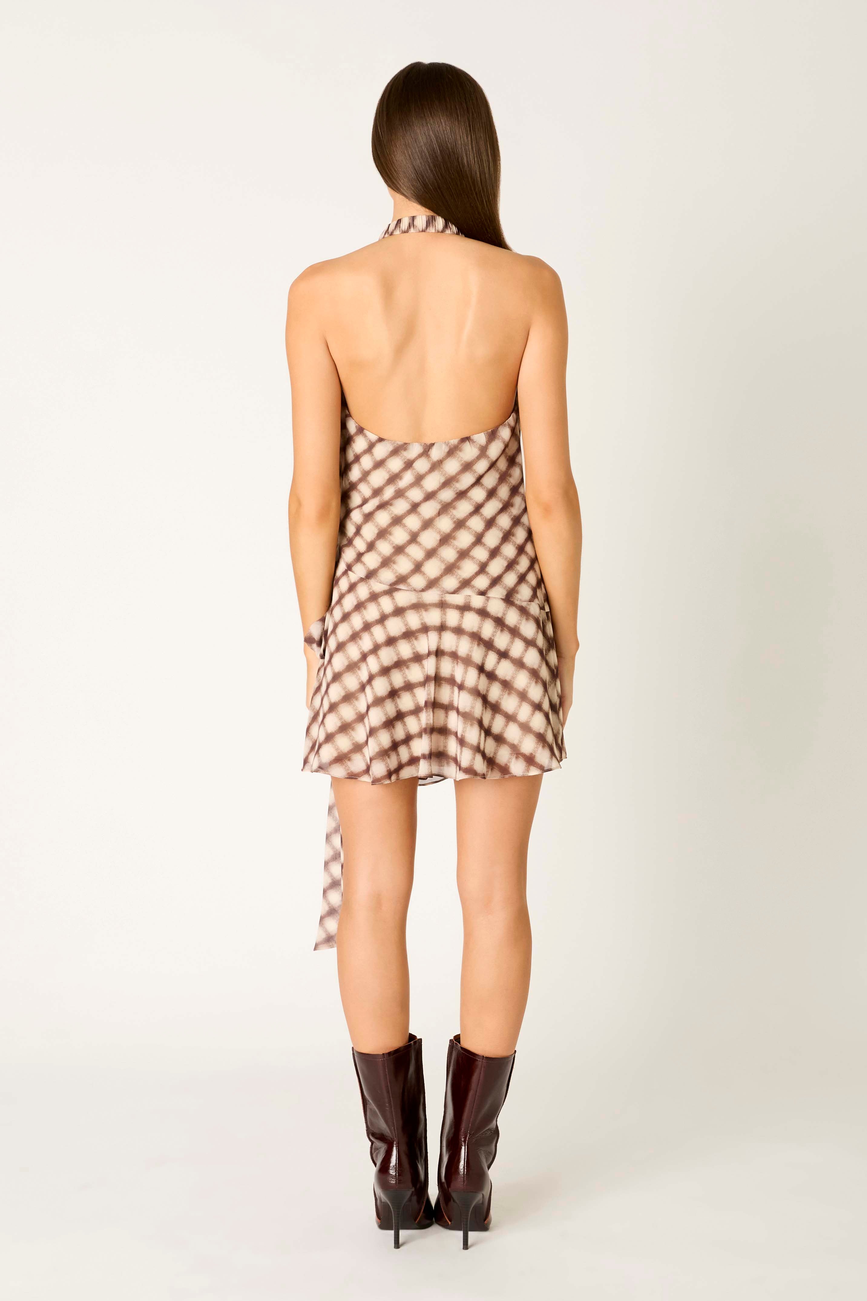 Quill Dress in brown back view
