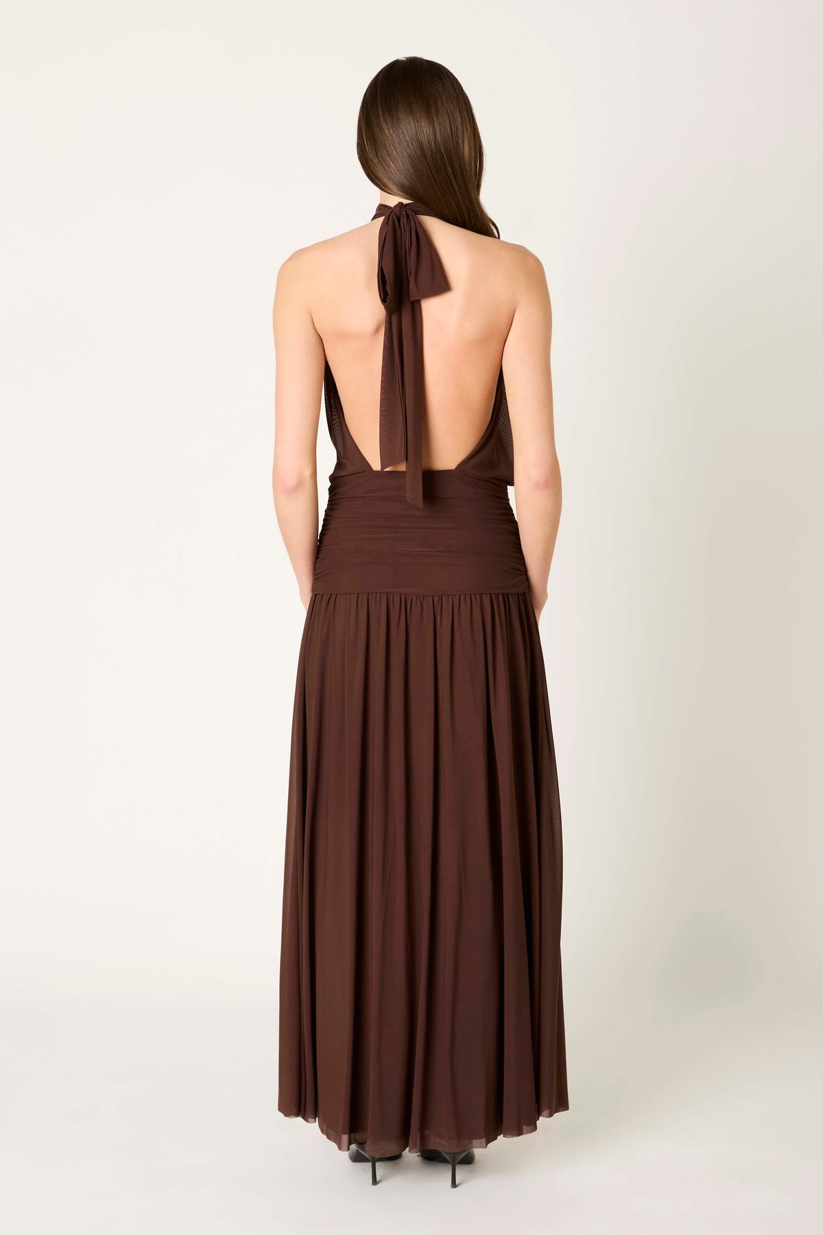Rose Dress in chocolate back view