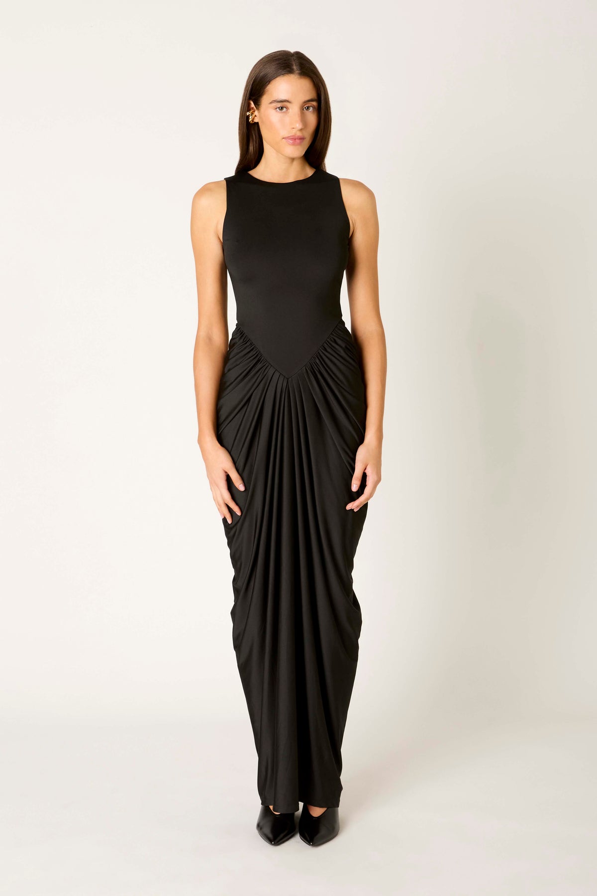 Moors Dress in black front view