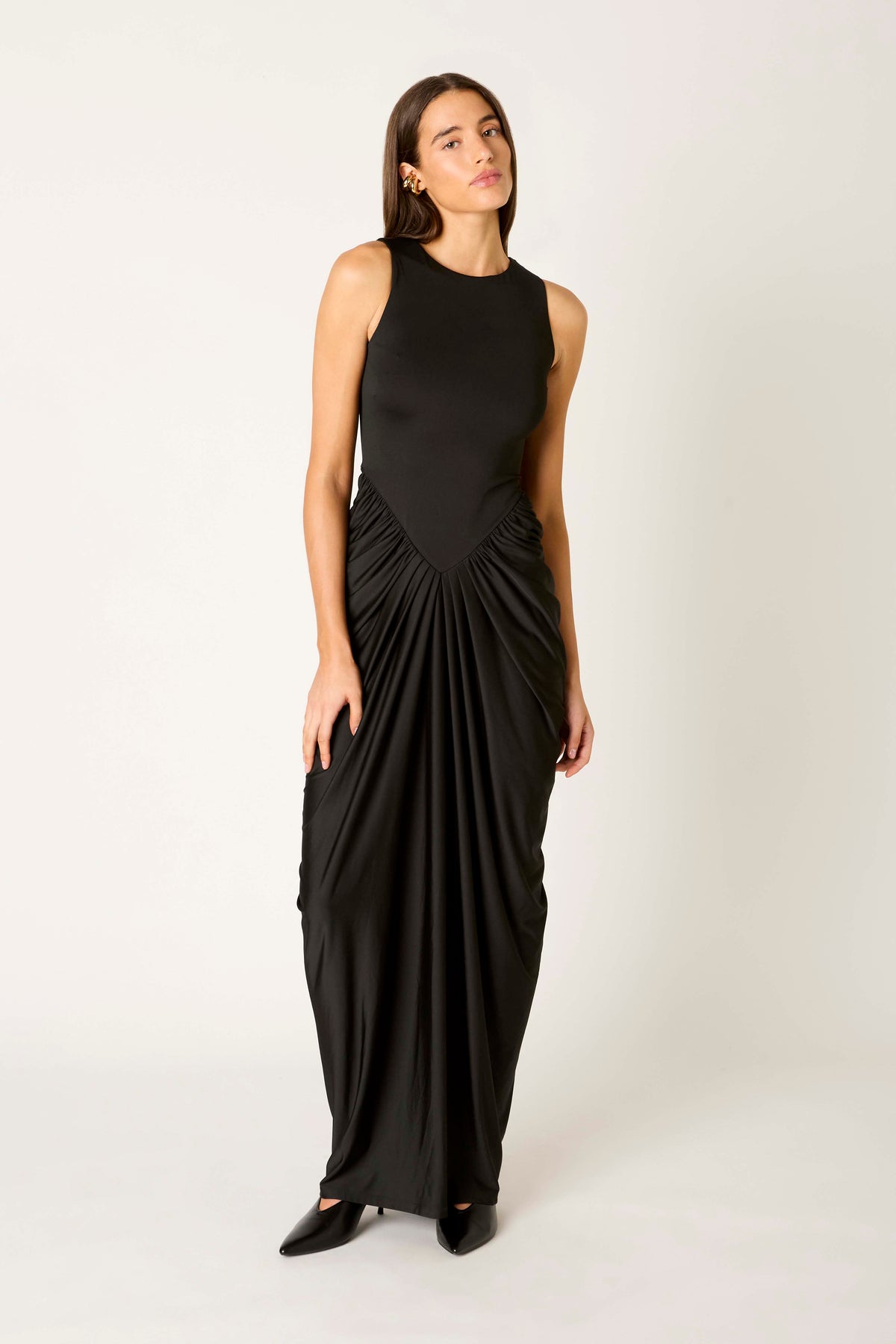 Moors Dress in black front view