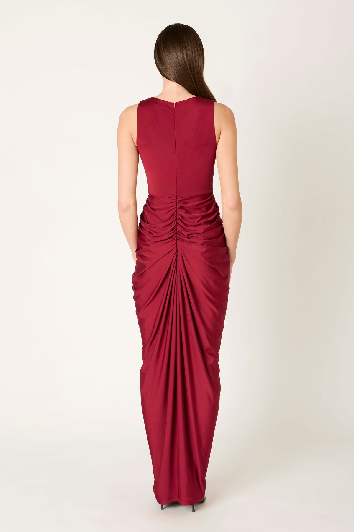 Moors Dress in cabernet back view