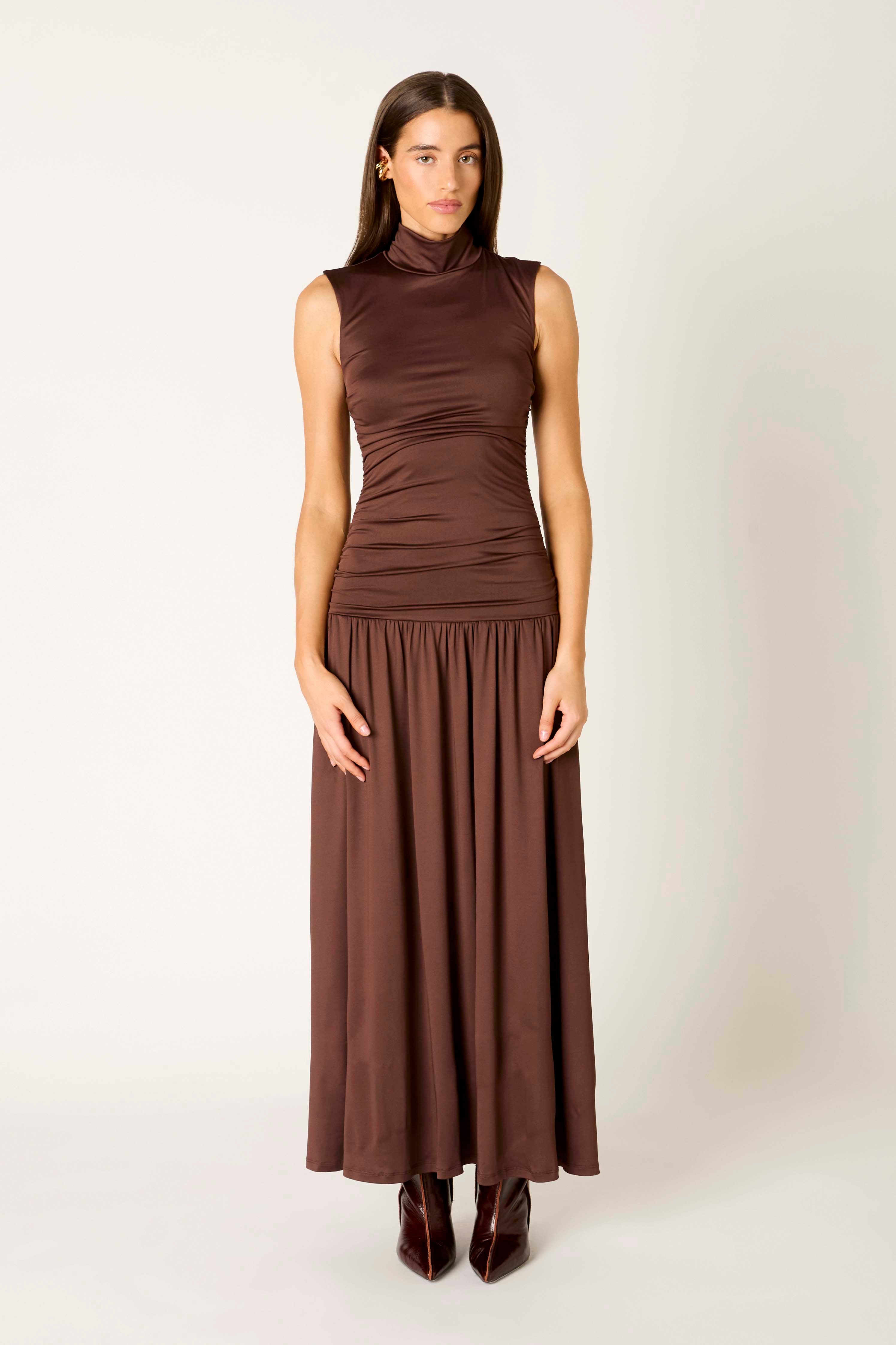 Lark Dress in nutshell front view