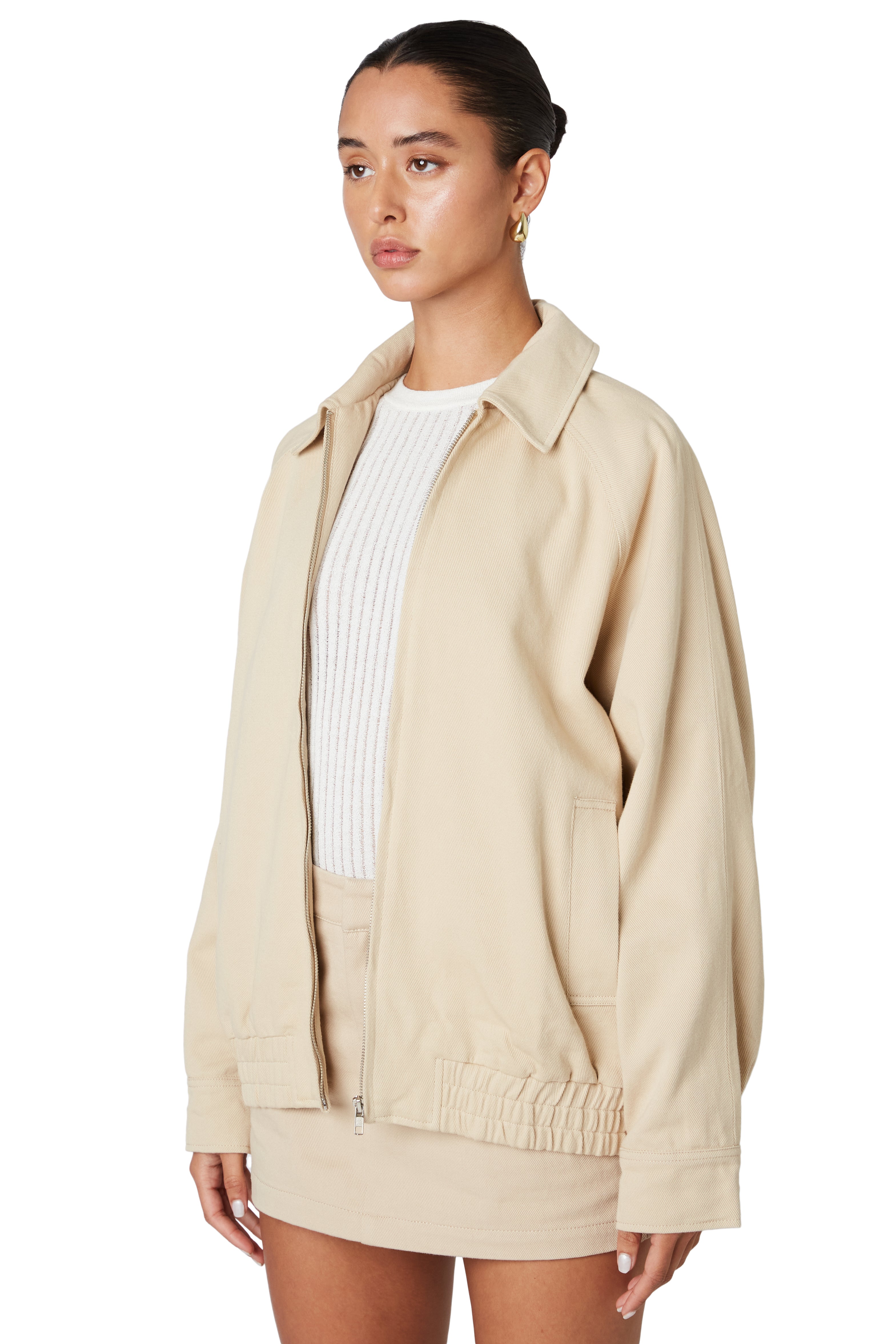 Bomber jacket in natural side