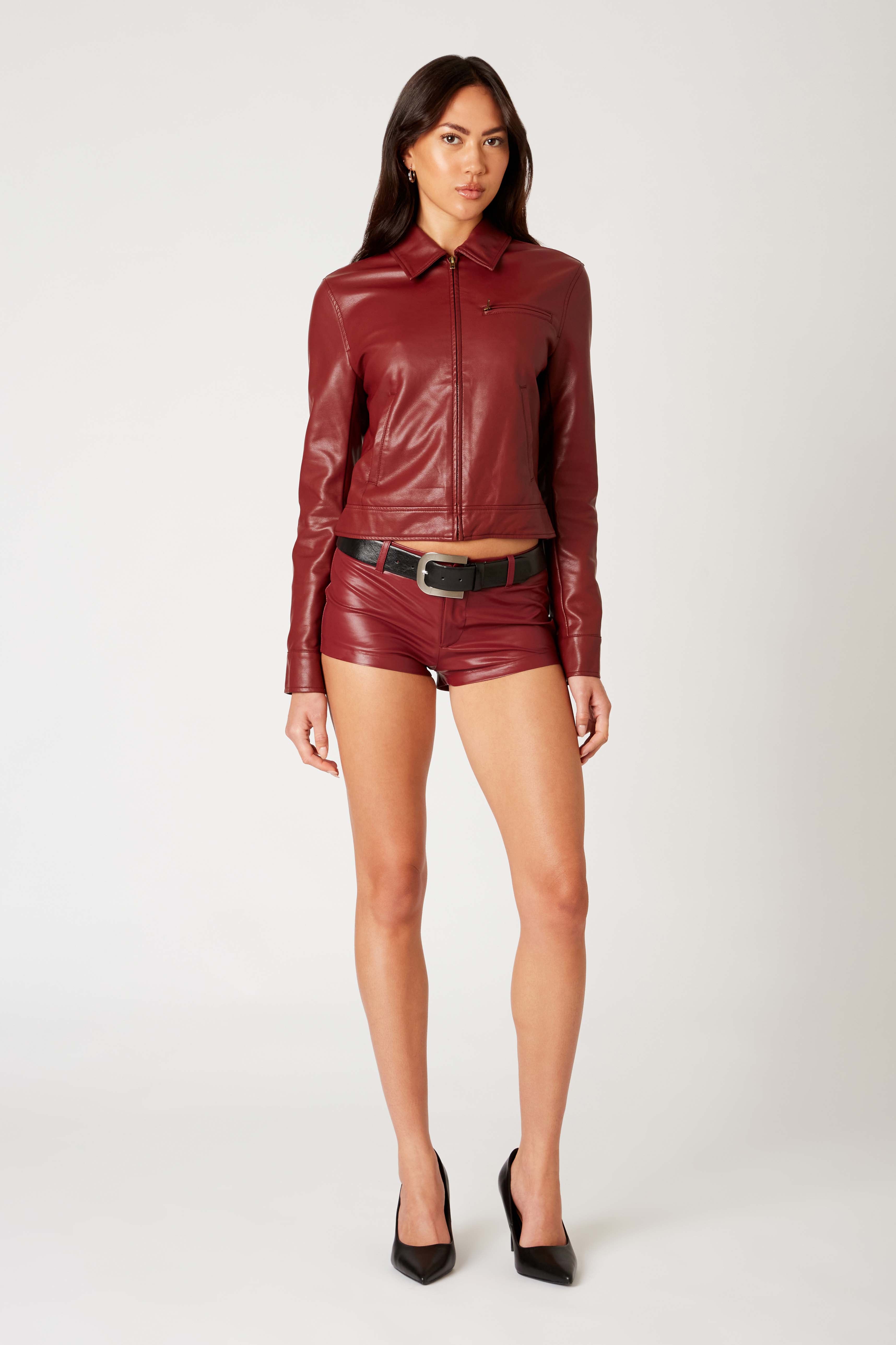 Dallas Jacket in wine front view