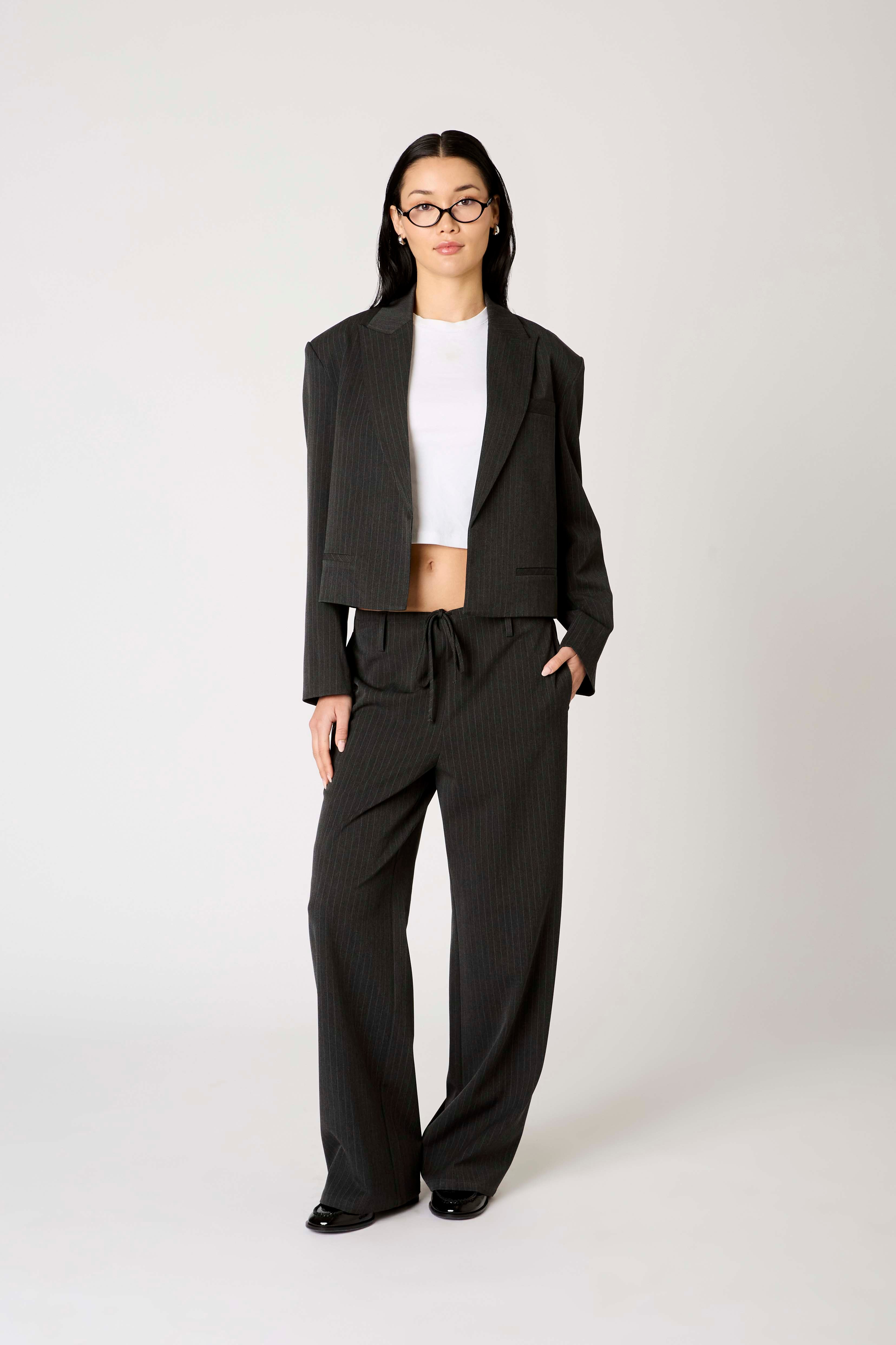 Nerys Blazer in charcoal front view