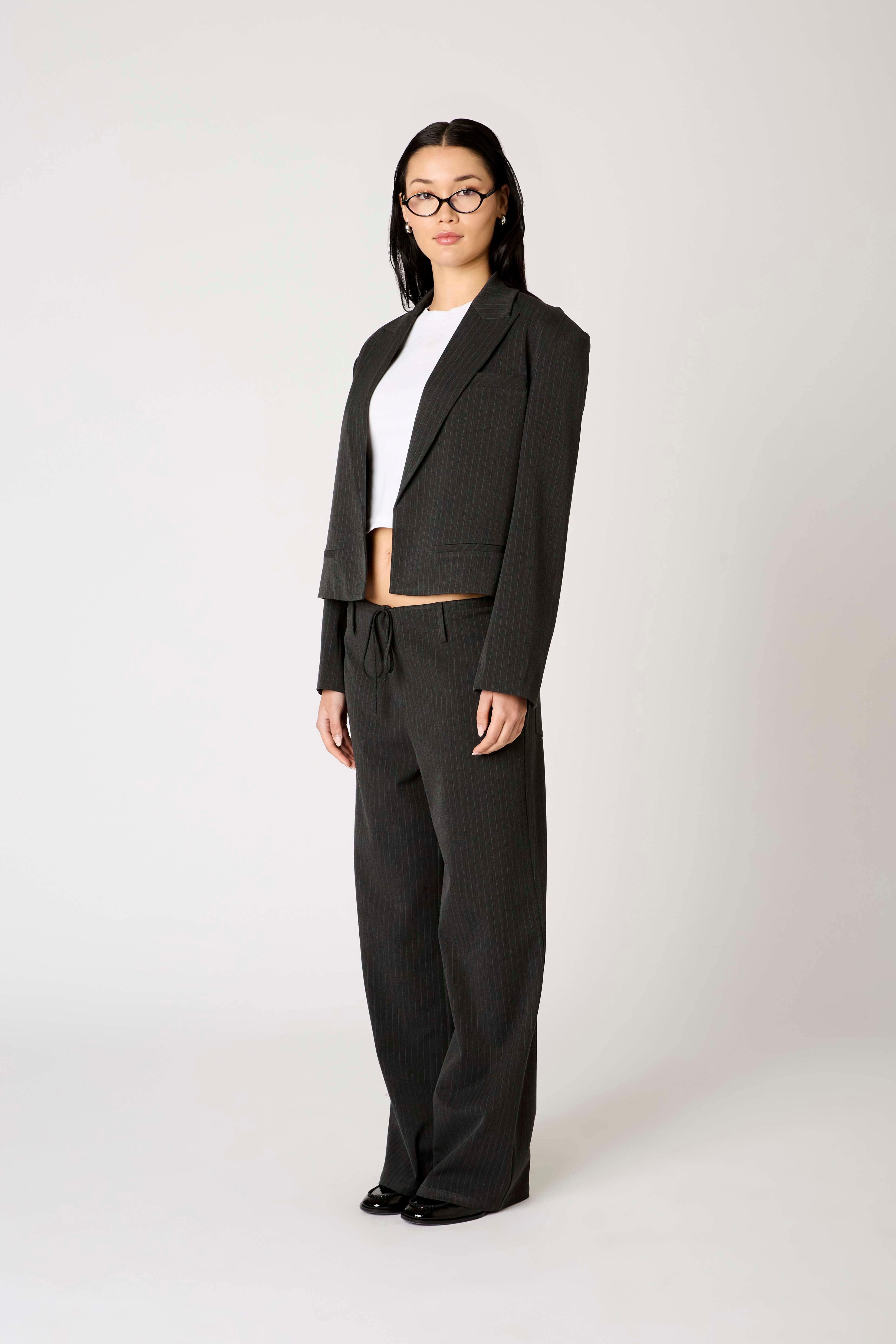 Nerys Blazer in charcoal side view
