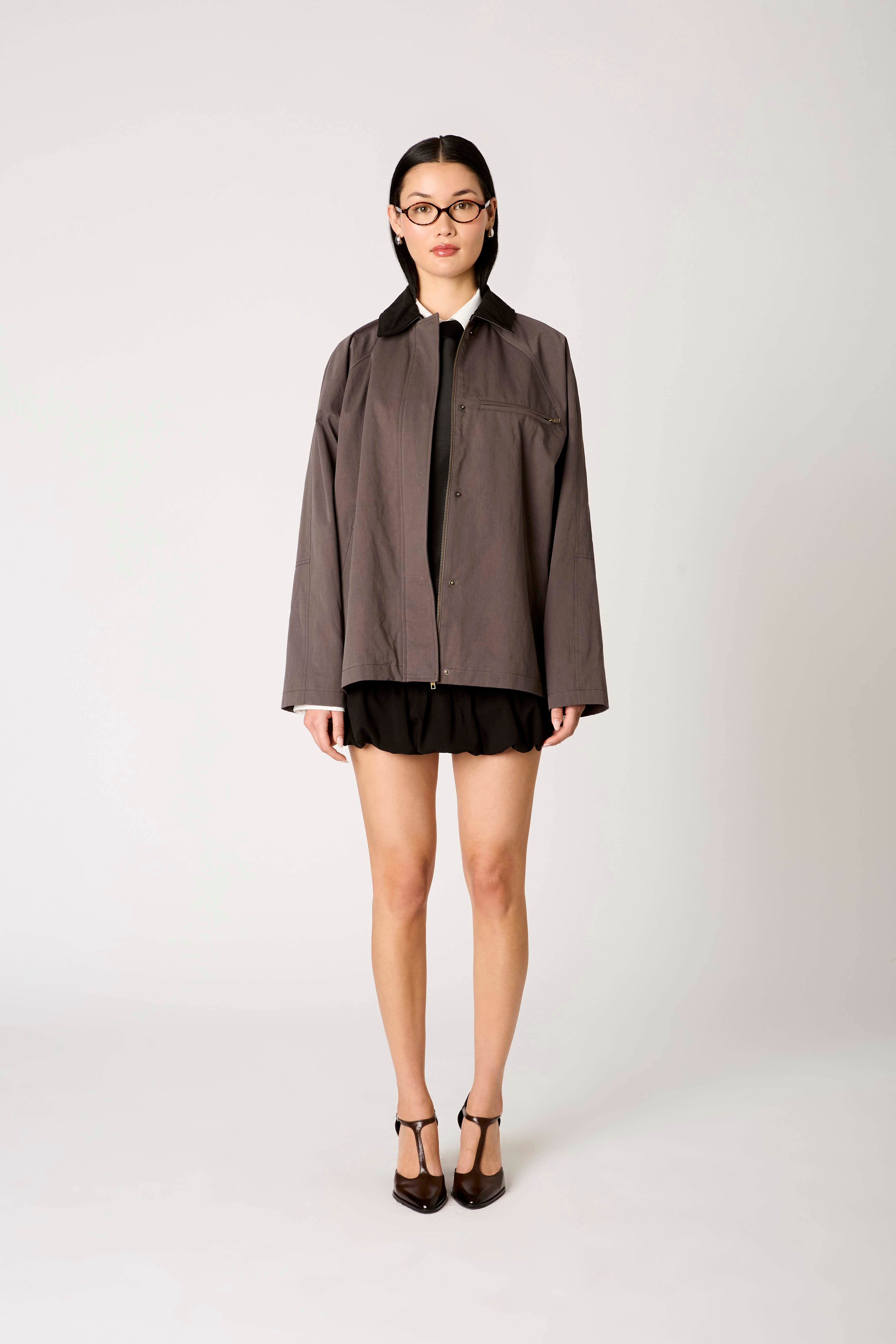 Galilea Jacket in charcoal front view