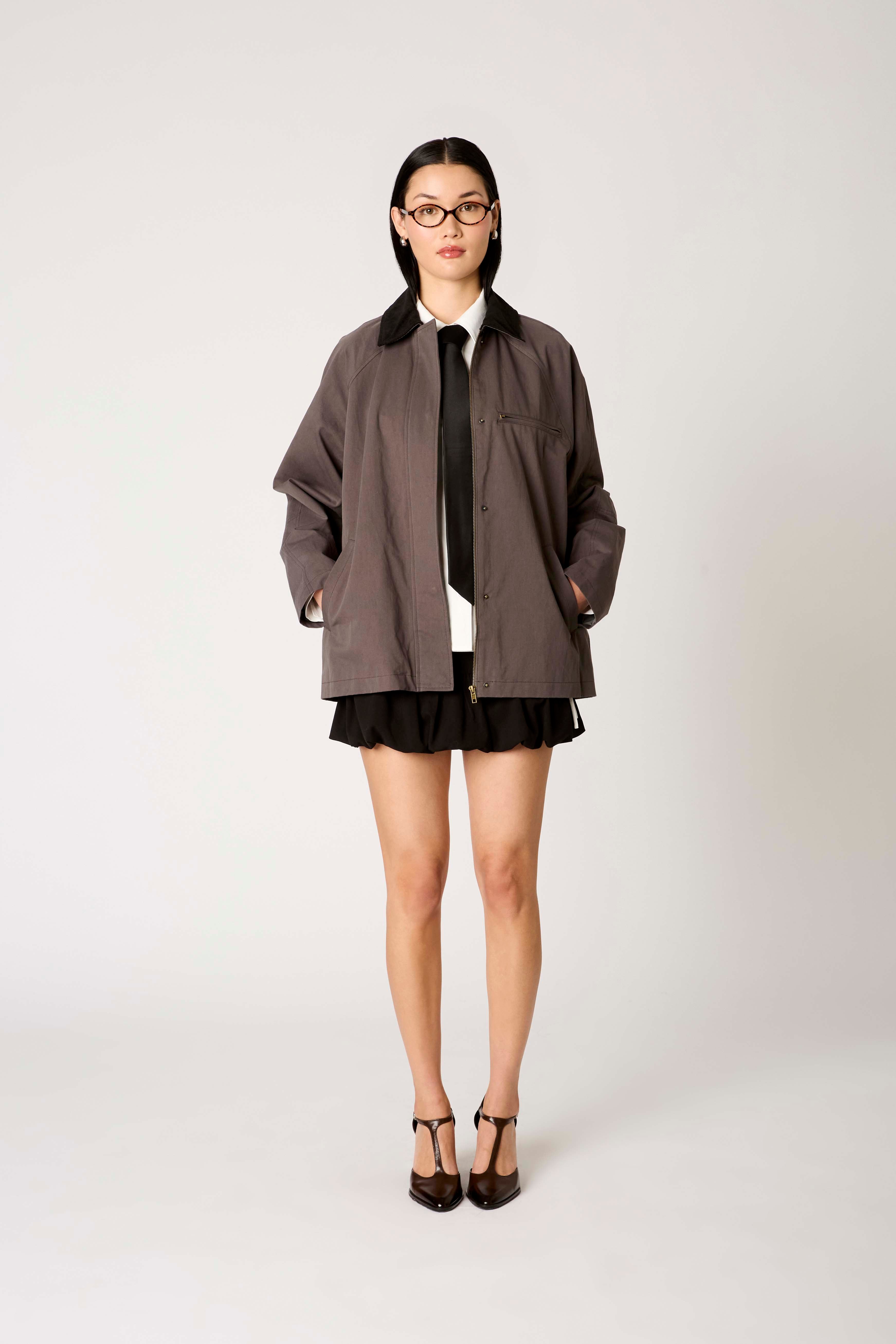 Galilea Jacket in charcoal front view