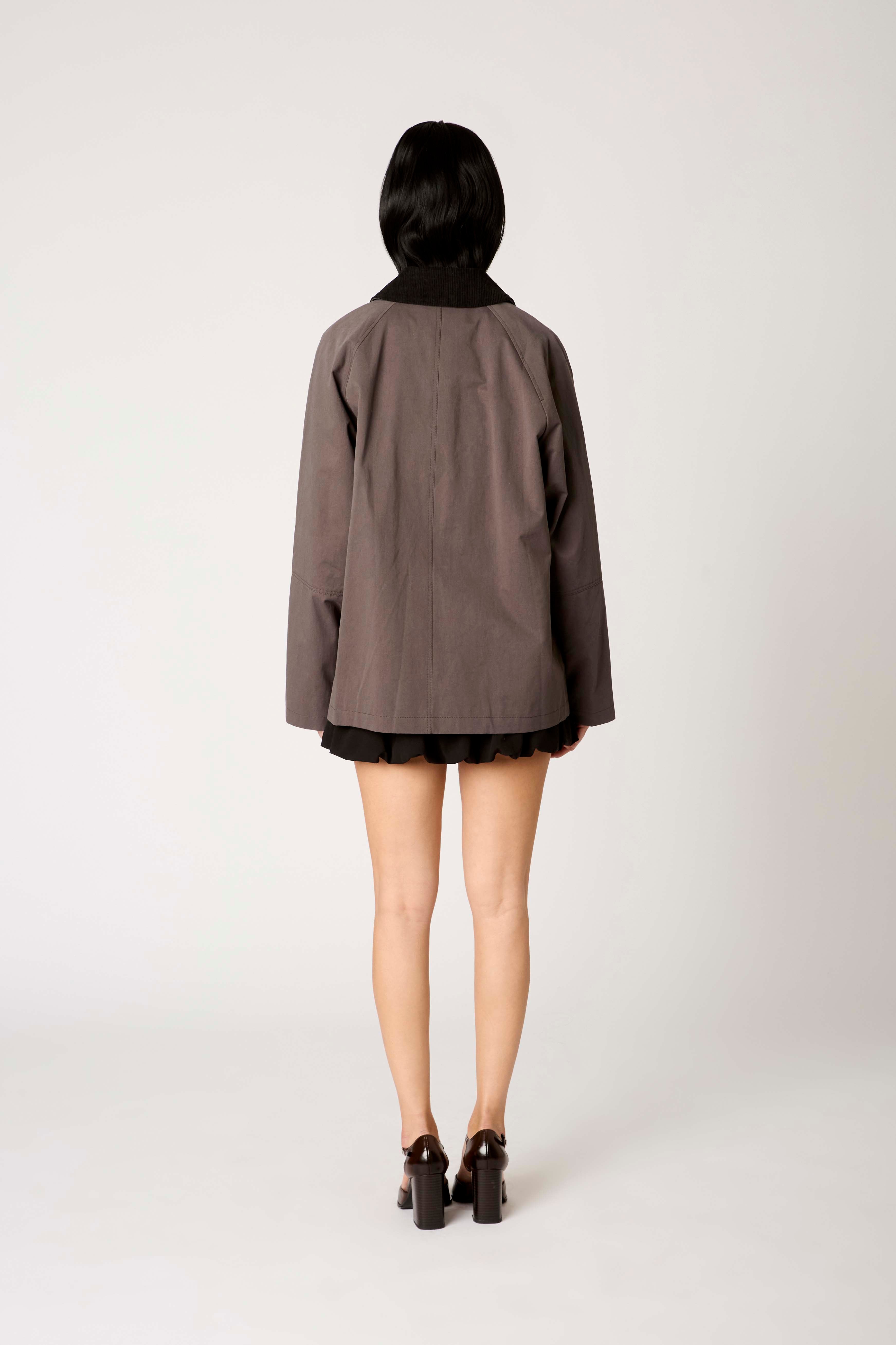Galilea Jacket in charcoal back view