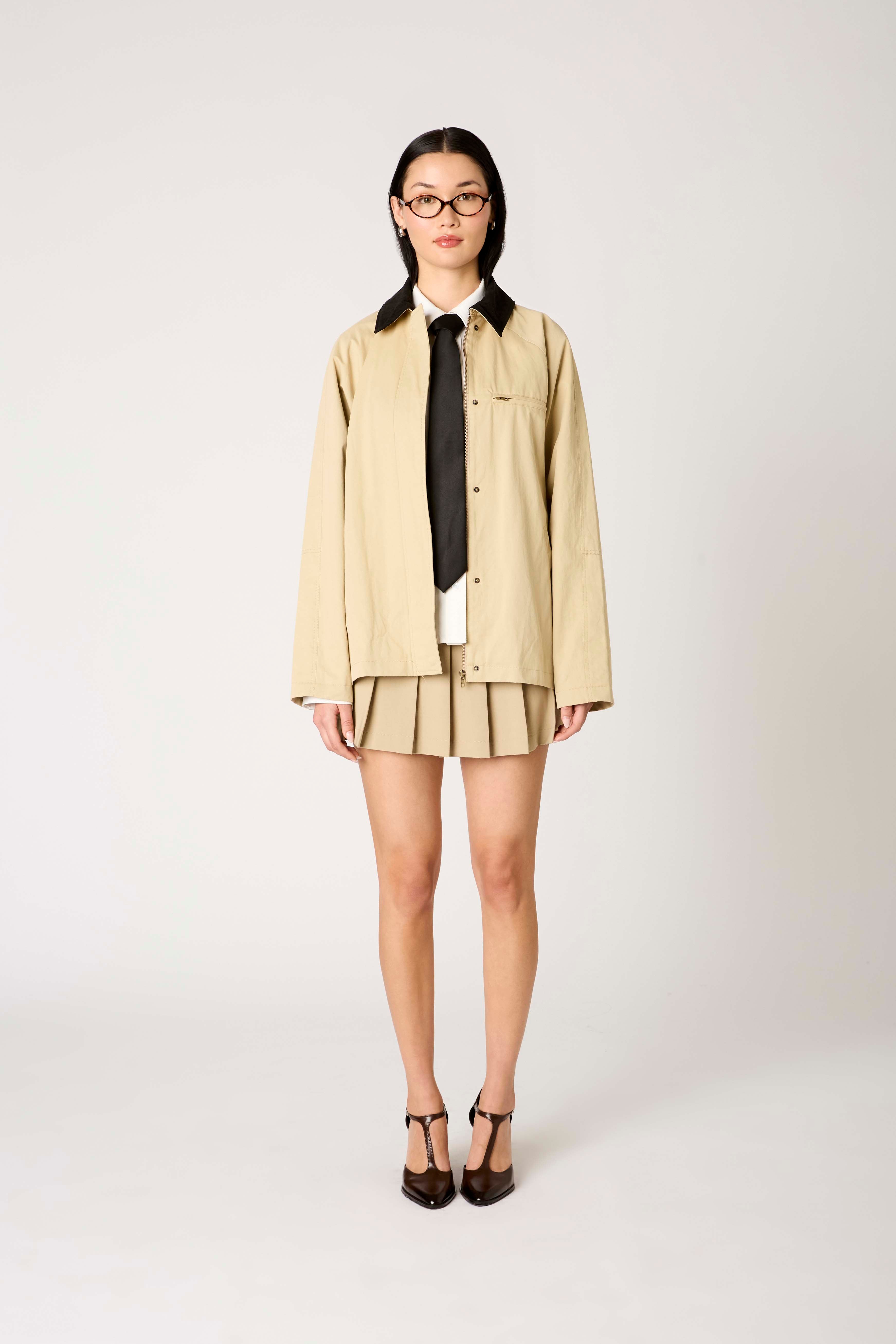 Galilea Jacket in tan front view