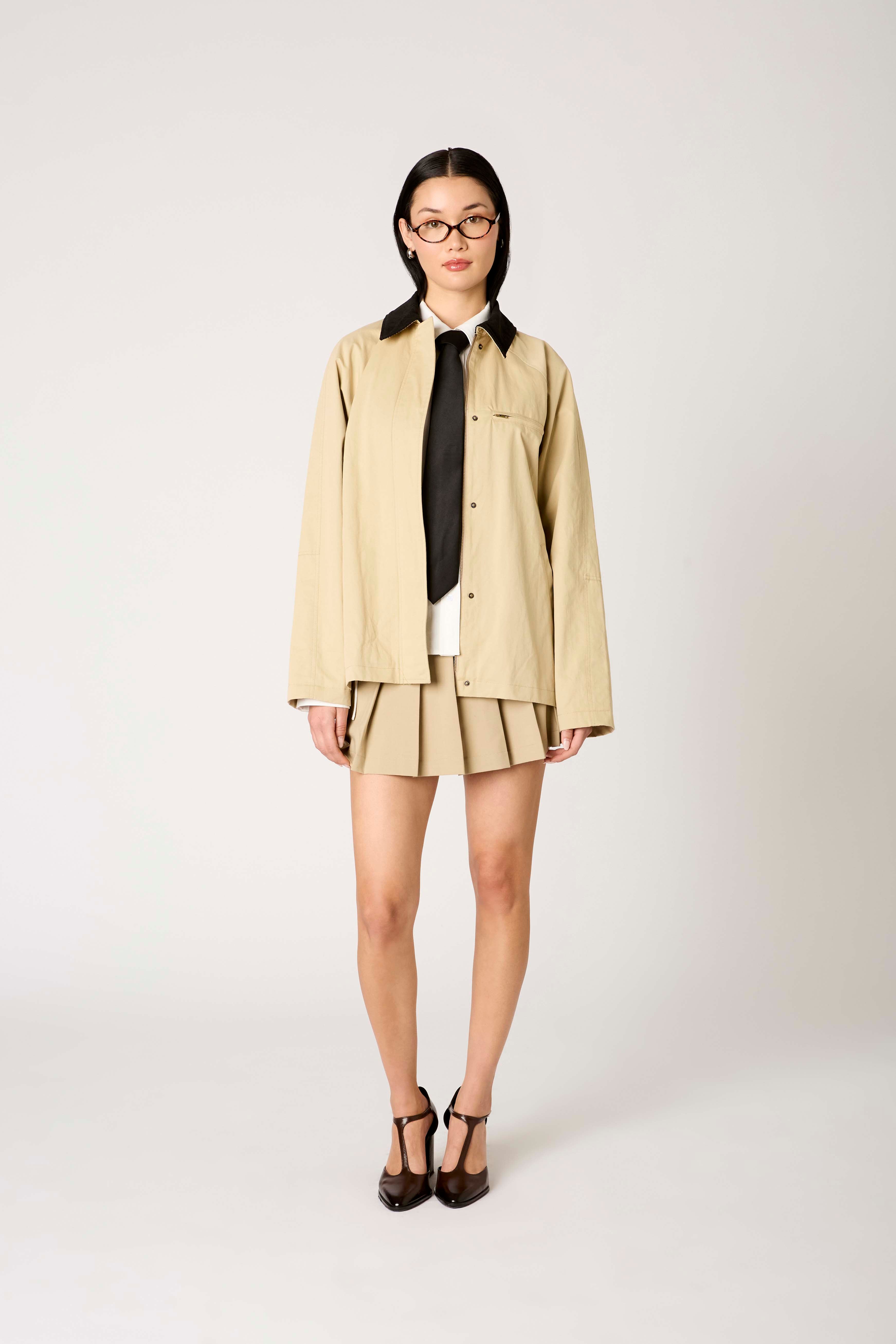 Galilea Jacket in tan front view