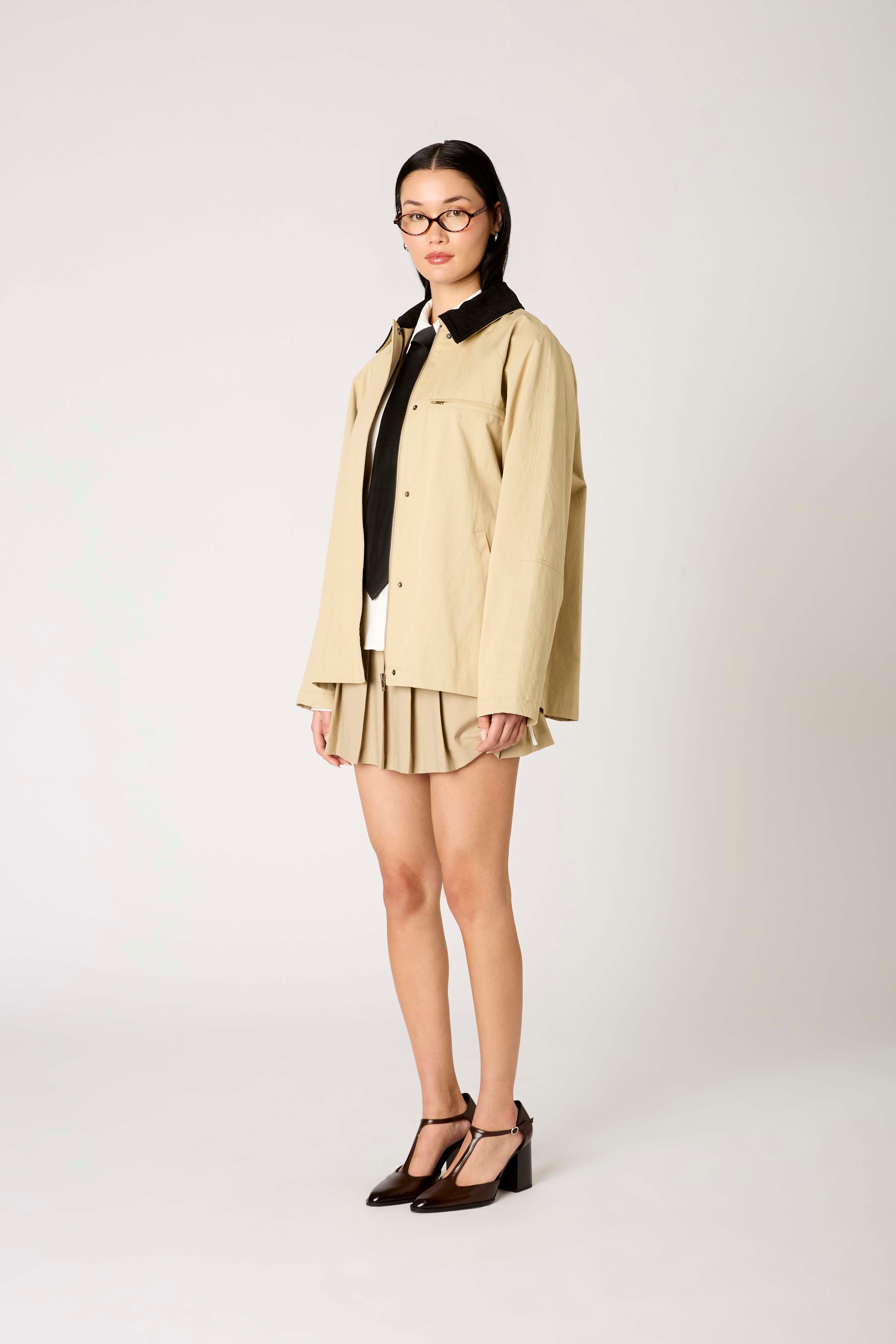 Galilea Jacket in tan side view