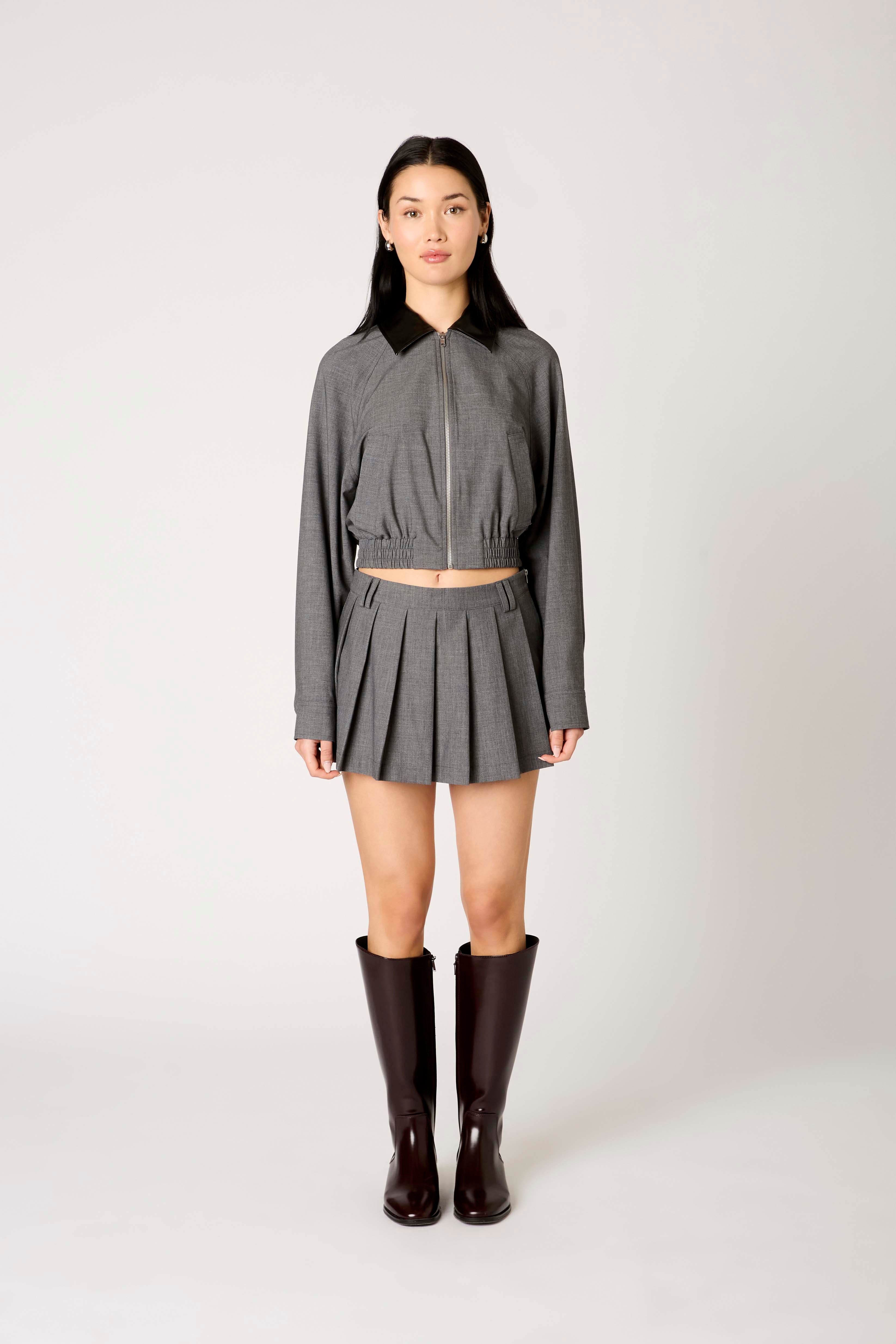 Daniel Bomber Jacket in charcoal front view