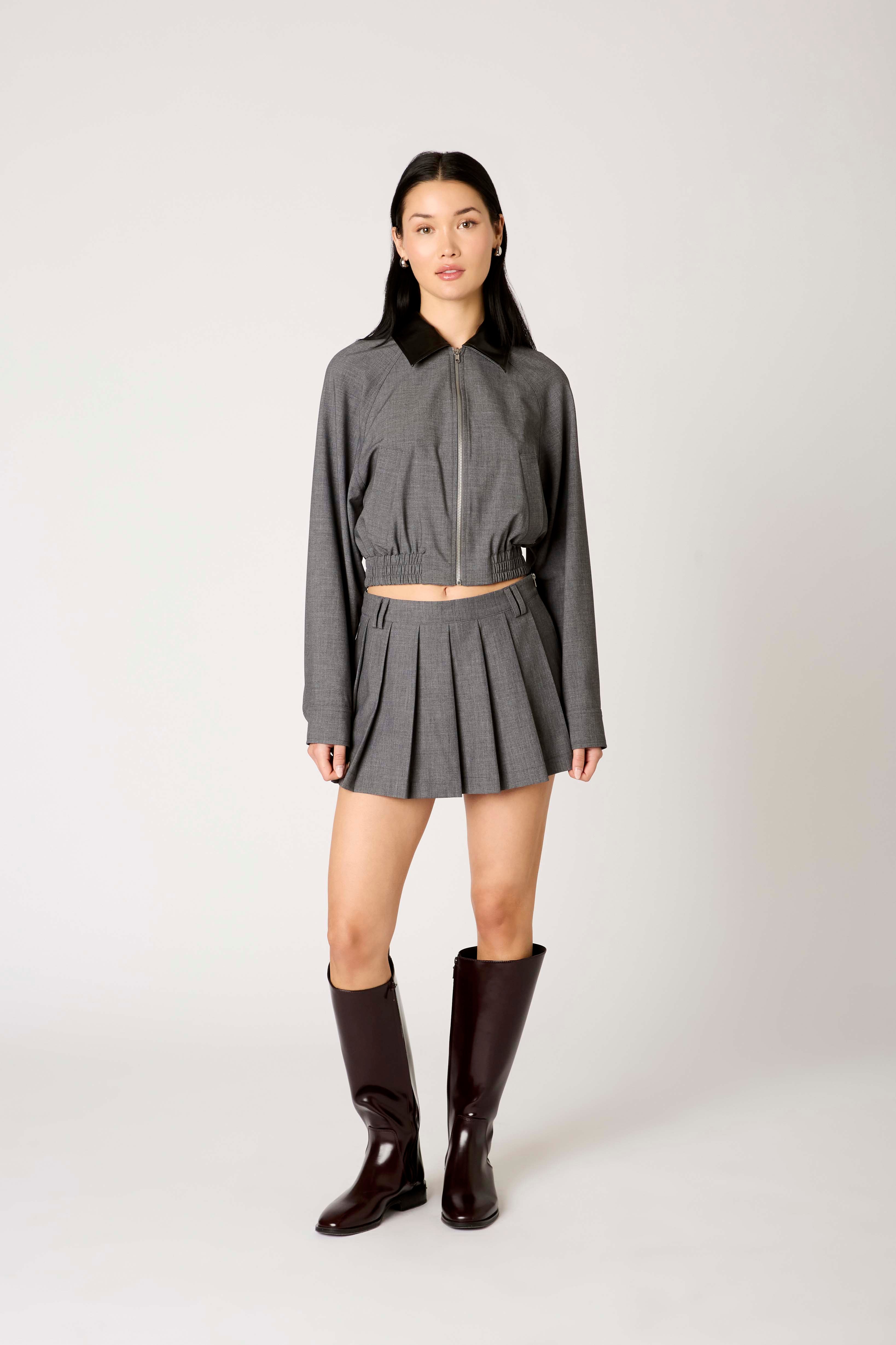 Daniel Bomber Jacket in charcoal front view